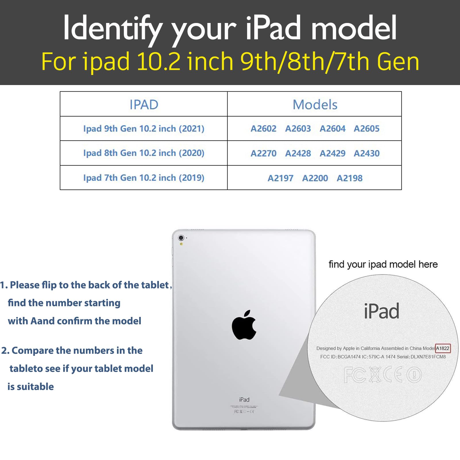 Gexmil Leather Case Compatible With Ipad10.2 Inch 2021/2020/2019, Cowhide Folio Cover For New Ipad 9Th/8Th/7Th Gen Genuine Leath