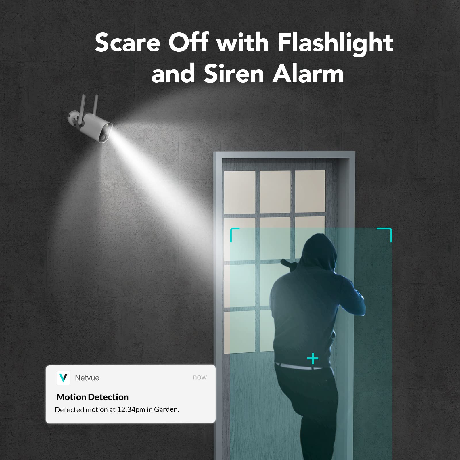 Netvue Security Camera With Solar Panel, 2K Color Night Vision Ai Motion Detection, Wifi Home Wireless Outdoor Camera, Ip65 Weat