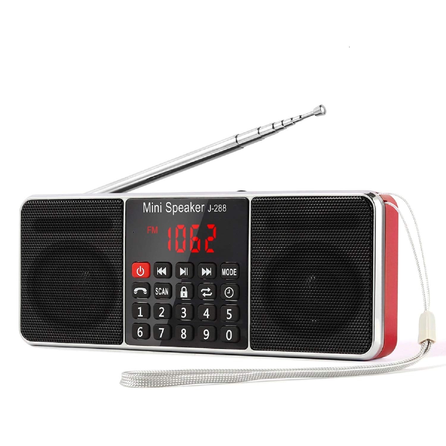 Prunus J 288 Portable Radio Am Fm Radio With Bluetooth Speaker, Sleep Timer, Power Saving Display, Ultra Long Antenna, Aux Input & Usb Disk & Tf Card Mp3 Player, No Manual Preset