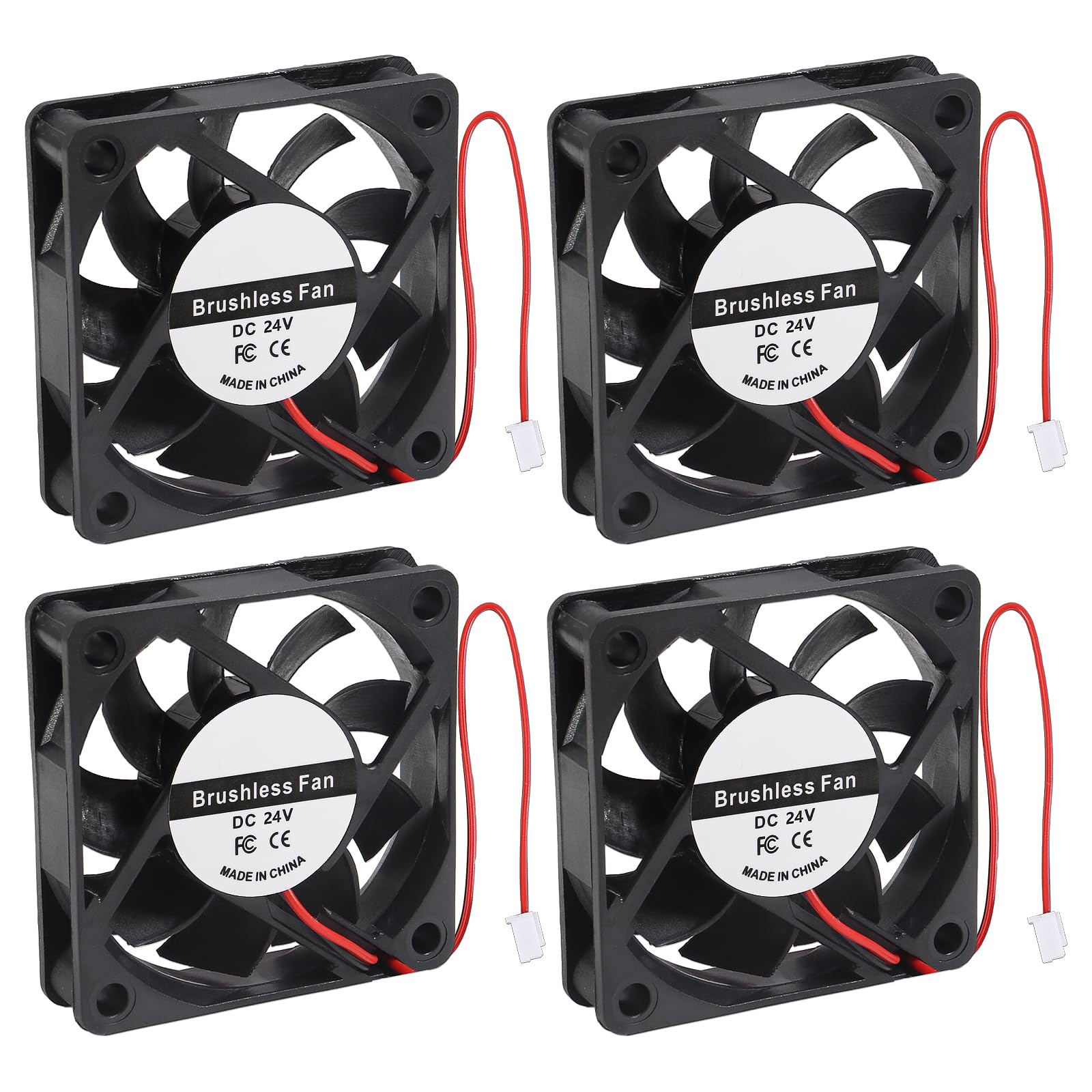 Aitiao 4Pcs 60Mm Fan 6010 24V Fan 60X60X10Mm Brushless Cooling Fan 60Mm Dc Computer Case Cooling Fan 2Pin Ball Bearing Fan For C
