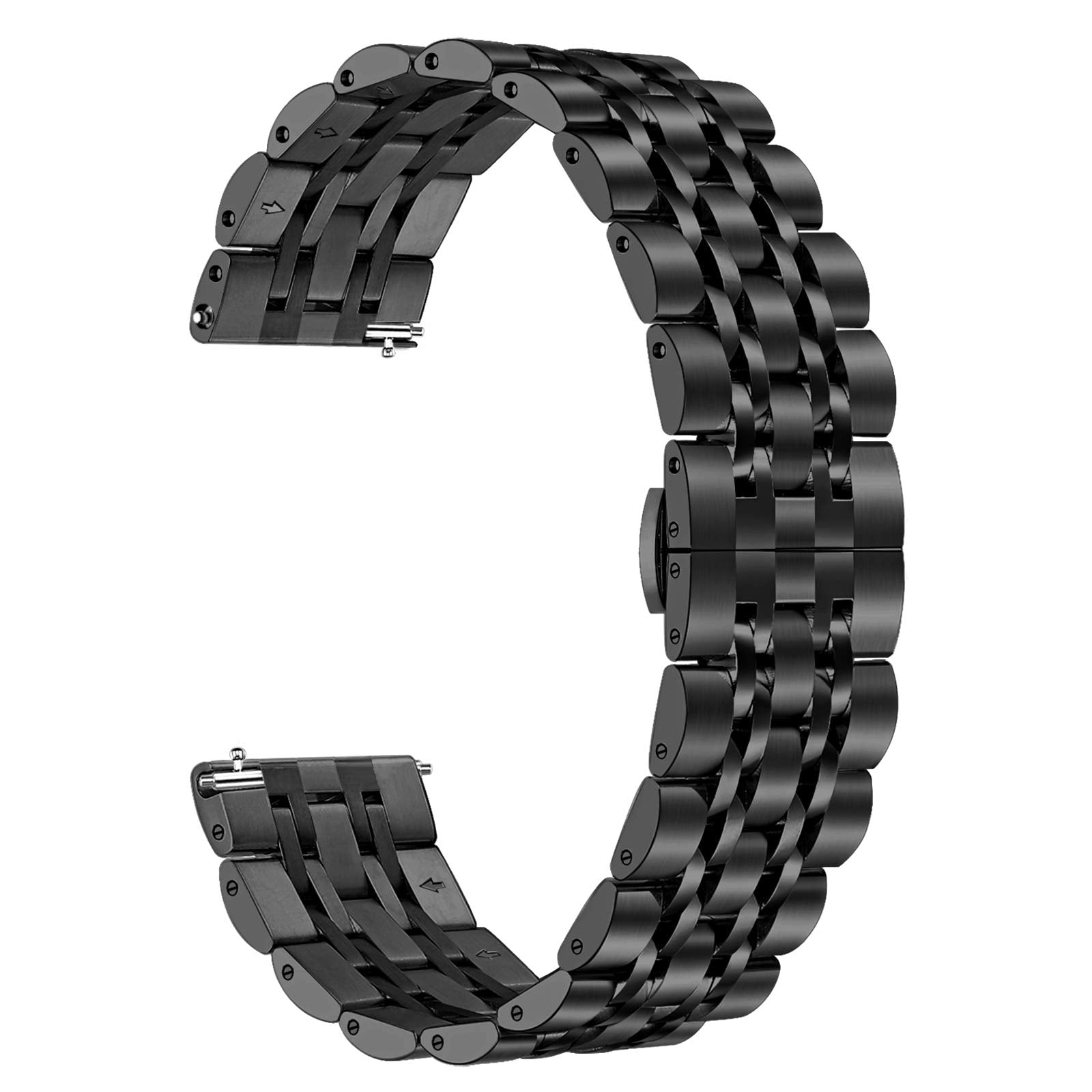 Trumirr Band For Galaxy Watch 5 Pro 45Mm / Watch 4 Classic 46Mm 42Mm, 20Mm Solid Metal Stainless Steel Watchband Butterfly Buckl