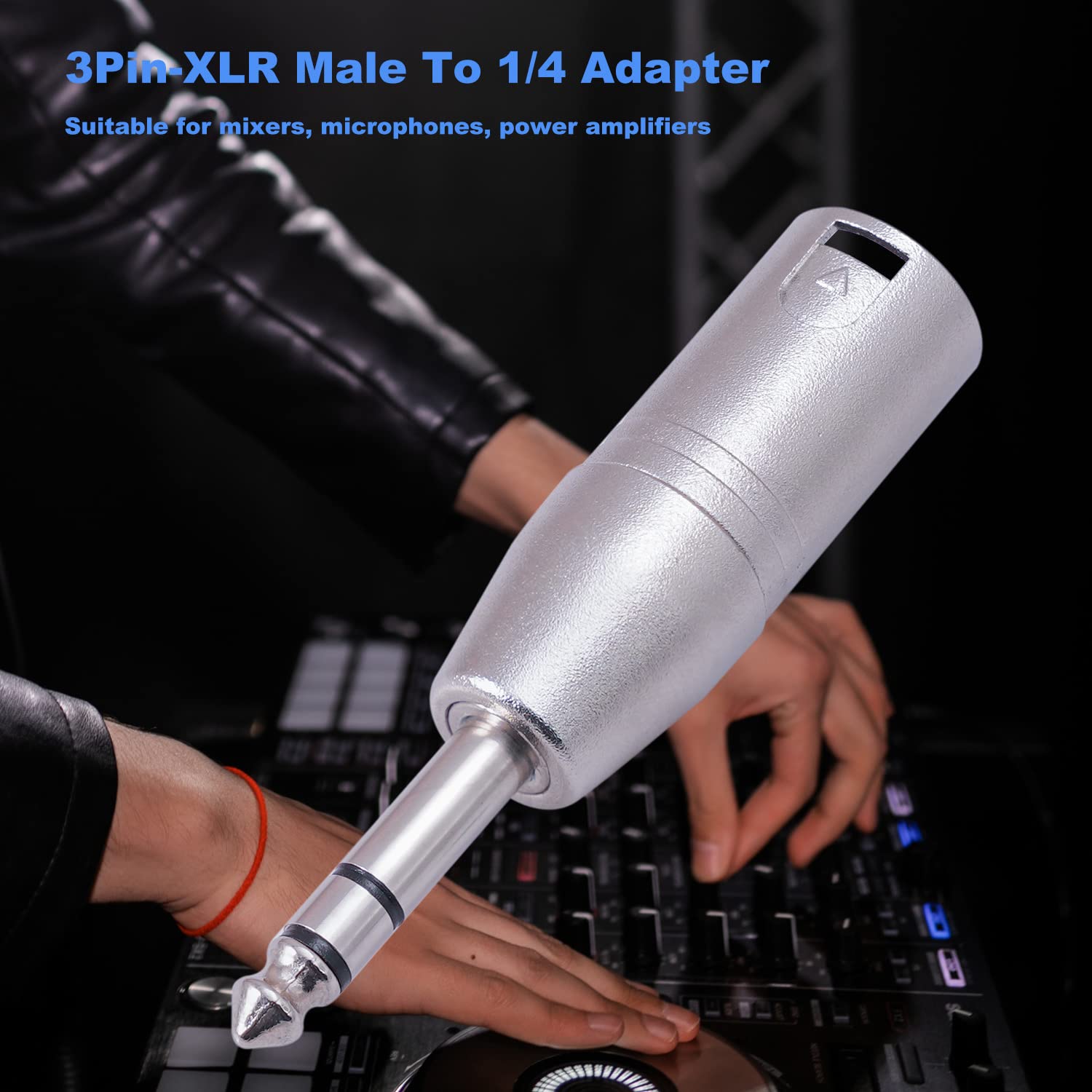 Smithok 4 Pack 1/4'' Trs To Xlr Adapter, Balanced Quarter Inch 6.35Mm Male To Xlr Male Adapters