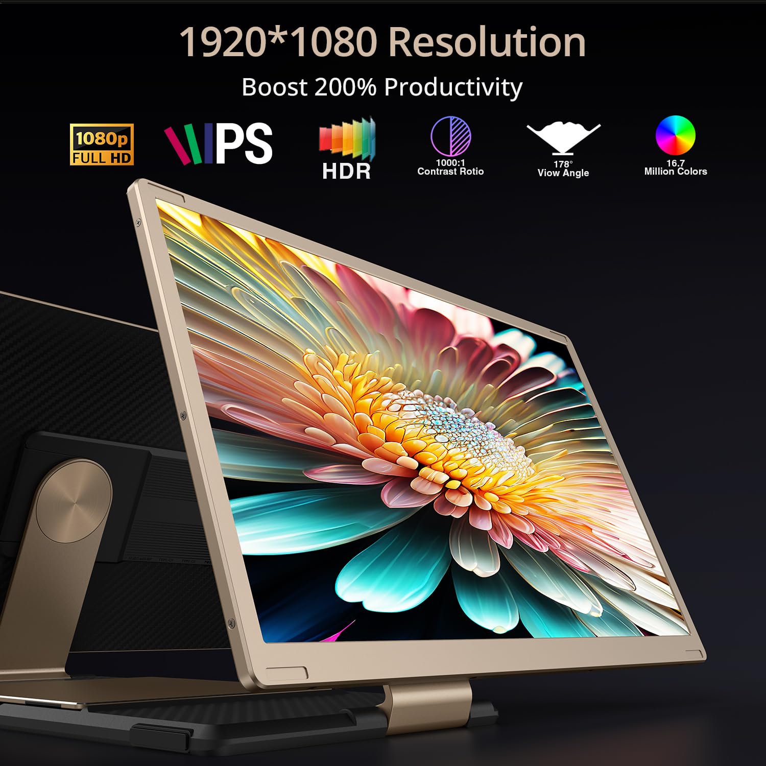 Leudaich 15.6'' Screen Extender Portable Laptop, 1080P Diy Portable Laptop Monitor Extender With 360 Rotation, Plug&Play Detacha