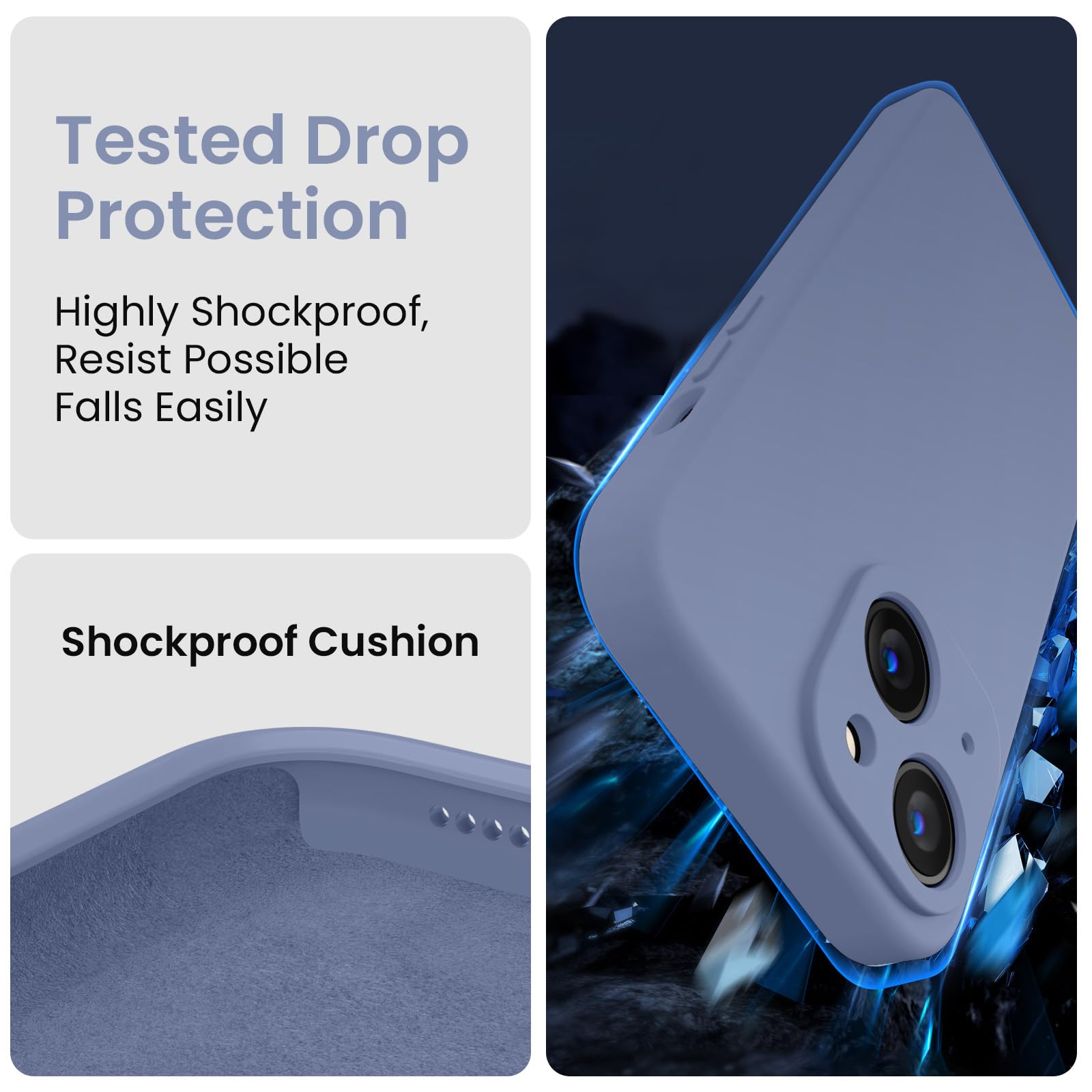 Firenova Designed For Iphone 14 Case, Silicone Upgraded [Camera Protection] Phone Case With [2 Screen Protectors], Soft Anti Scr