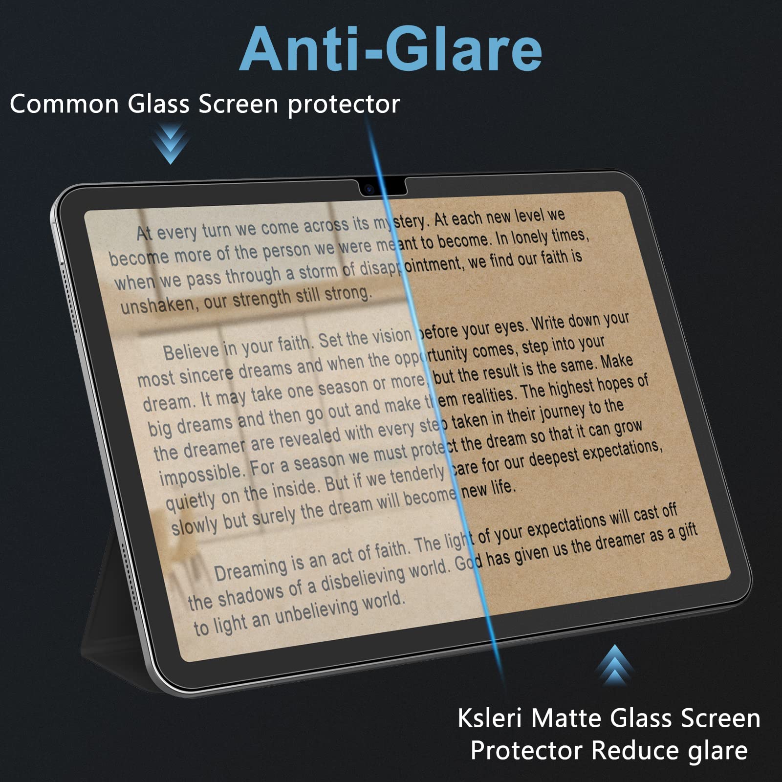 Ksleri 2 Pack Matte Glass Screen Protector For Ipad 10Th Generation 10.9 Inch 2022 (Not Privacy) Anti Glare Anti Fingerprint Tem