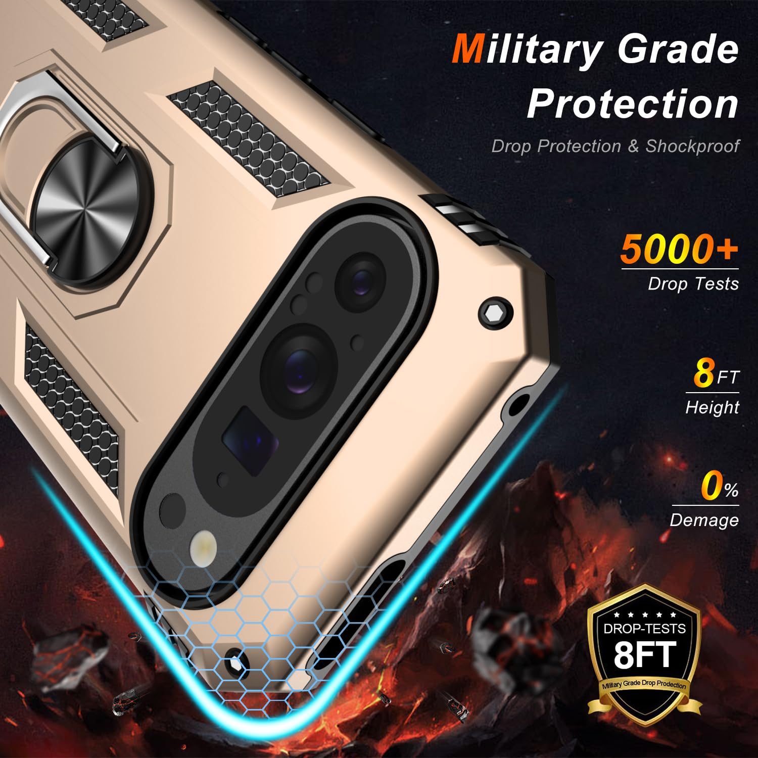 Lumarke For Google Pixel 9 Pro Xl Case With Screen Protector,Pass 16Ft. Drop Tested Military Grade Protective Phone Cover With M