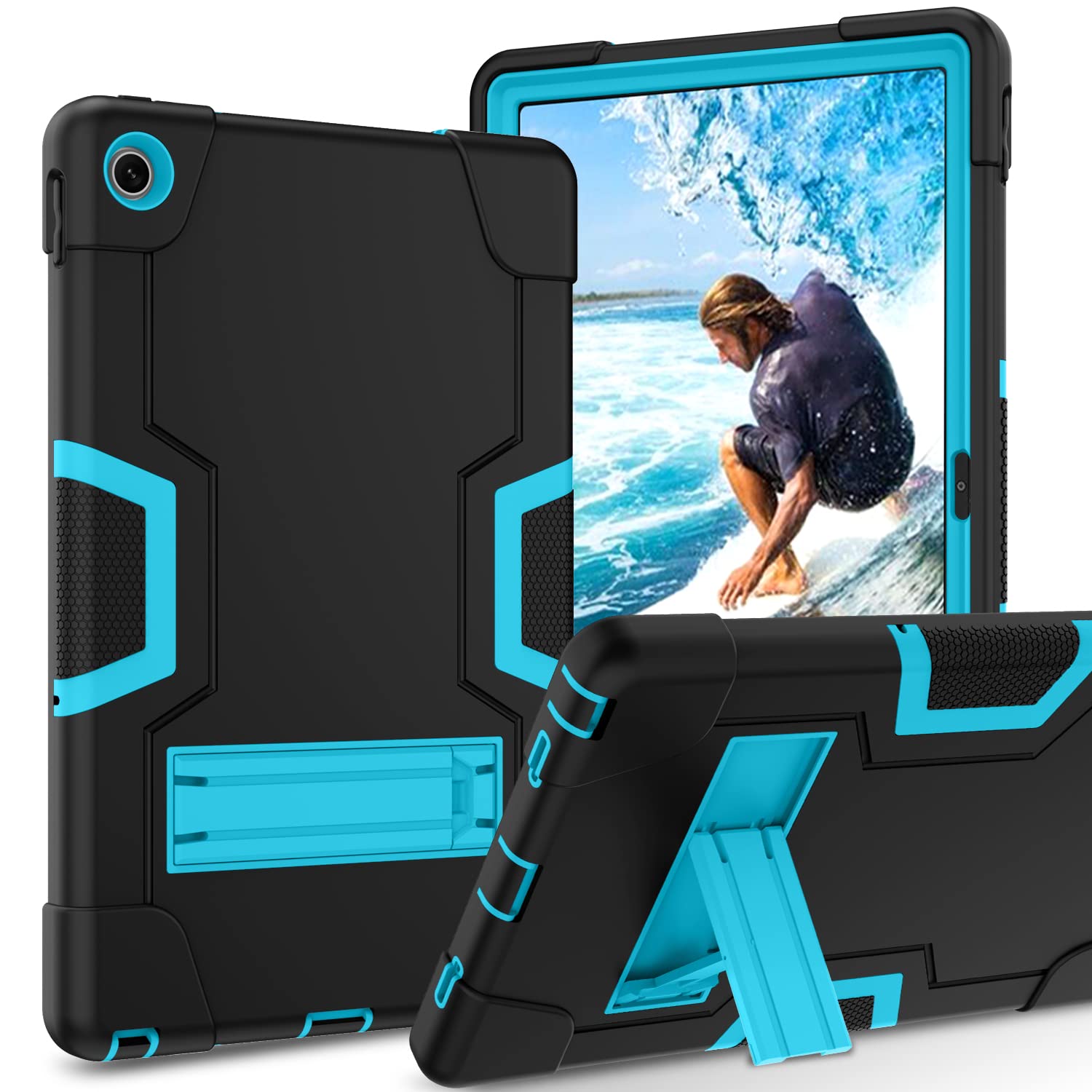 Guagua Compatible With Lenovo Tab M10 Plus 3Rd Gen Case 10.6 Inch 2022 Kickstand 3 In 1 Heavy Duty Rugged Bumper Shockproof Prot