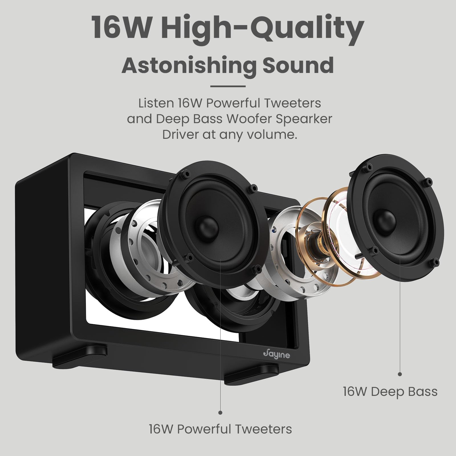 Jayine Cassette Portable Bluetooth Speaker, 16W Minimalist Speakers Bluetooth Wireless Loud, Hd Powerful Sound And Wide Compatib