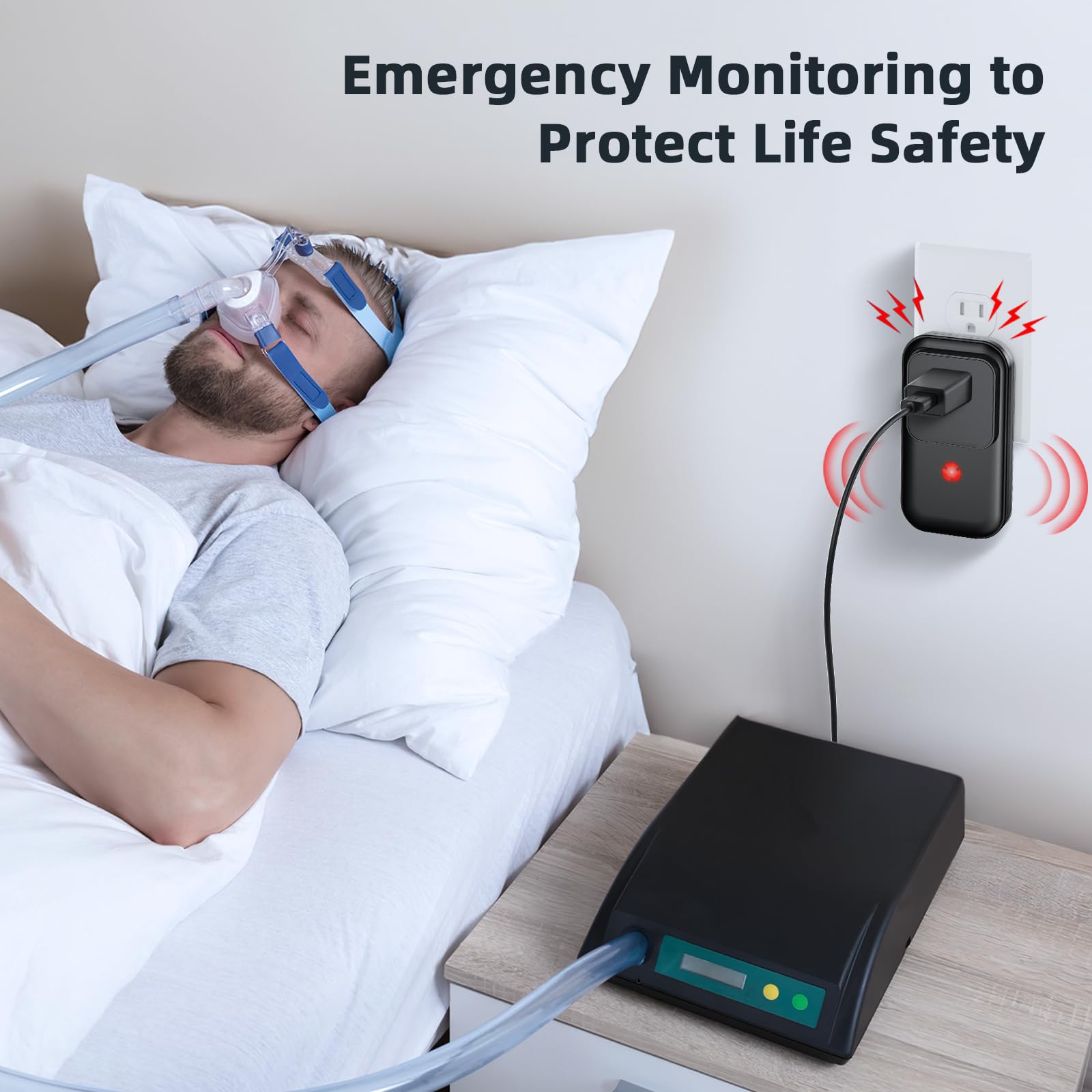 Satisure Power Failure Alarm - Freezer Power Outage Monitor with 7 Sirens, 0-110dB Adjustable Alert, LED Indicator for Refrigerators & Aquariums