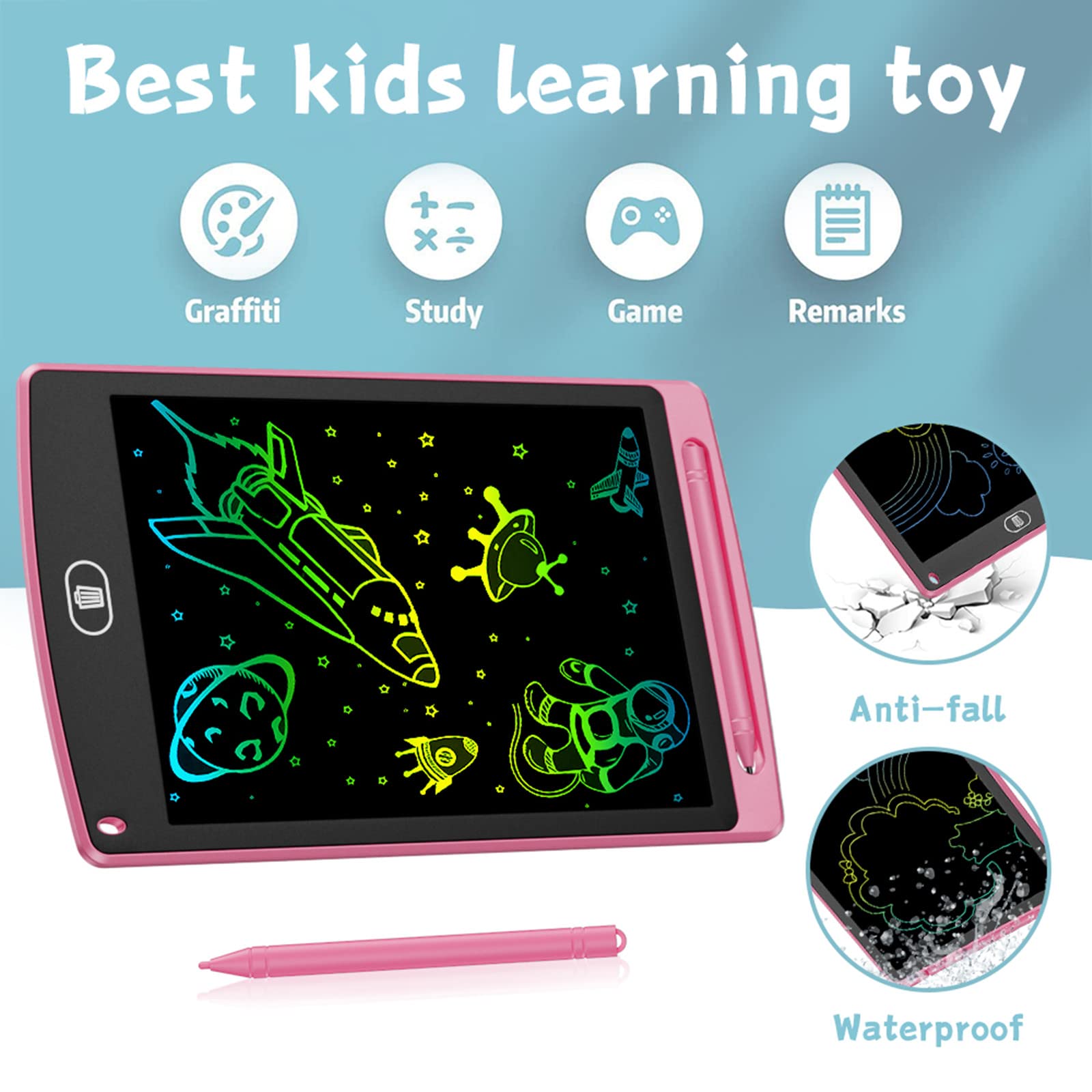 2 Pack Lcd Writing Tablets For Kids,Party Favors For Kids,8.5 Inche Colorful Doodle Board Drawing, Boogie Writing Tablet Board T