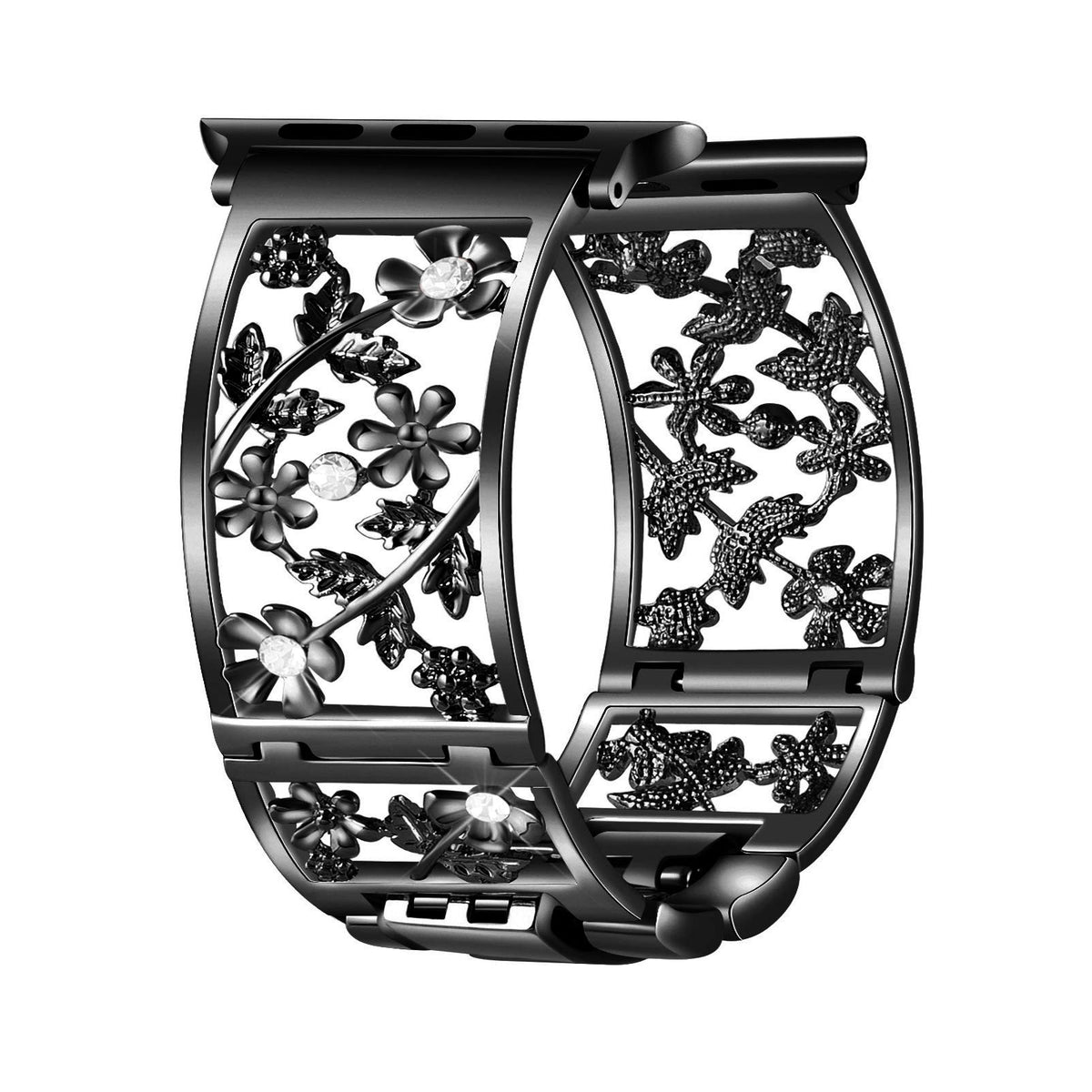 Duoan Floral Band Compatible With Apple Watch Jewelry Band 38Mm 40Mm 41Mm Iwatch Bands Series 8 7 6 5, Bling Crystal Bracelet Ho