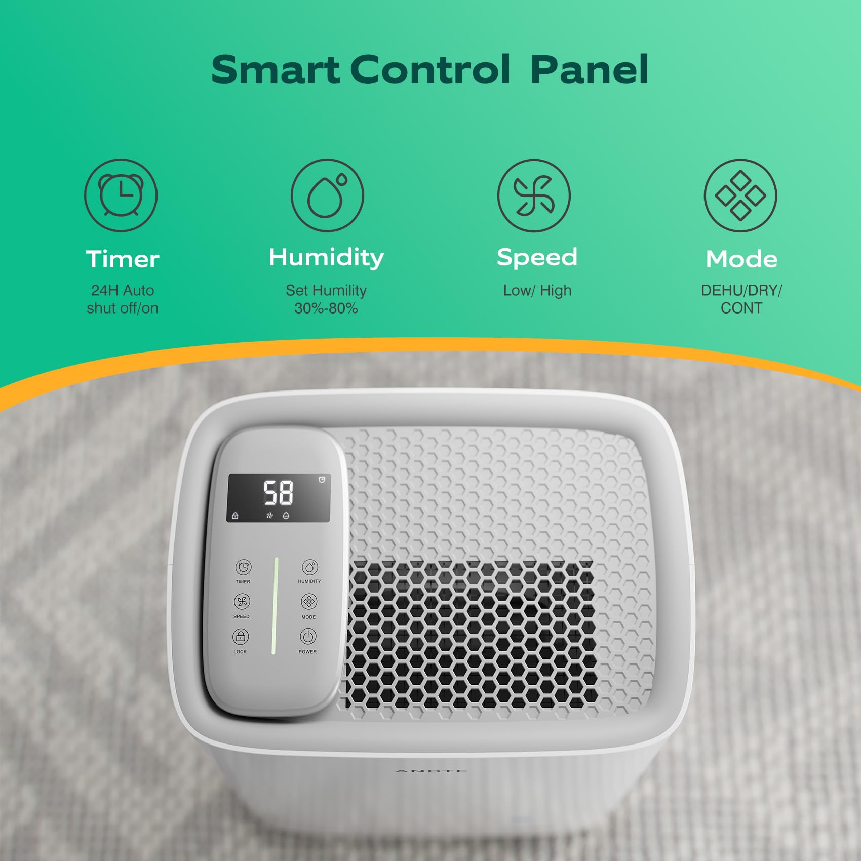 52 Pints Energy Star Dehumidifier, 4500 Sq.Ft Dehumidifier For Basement And Home, Large Room Dehumidifiers With Drain Hose & Wat