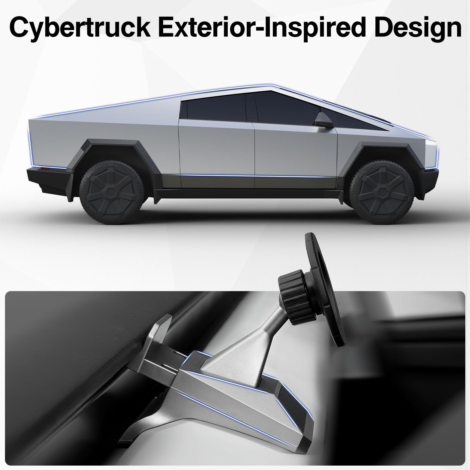 Foronetry Magnetic Phone Mount For Tesla Cybertruck 2024, Adjustable Phone Holder For Cybertruck Accessories Compatible Phone Wi