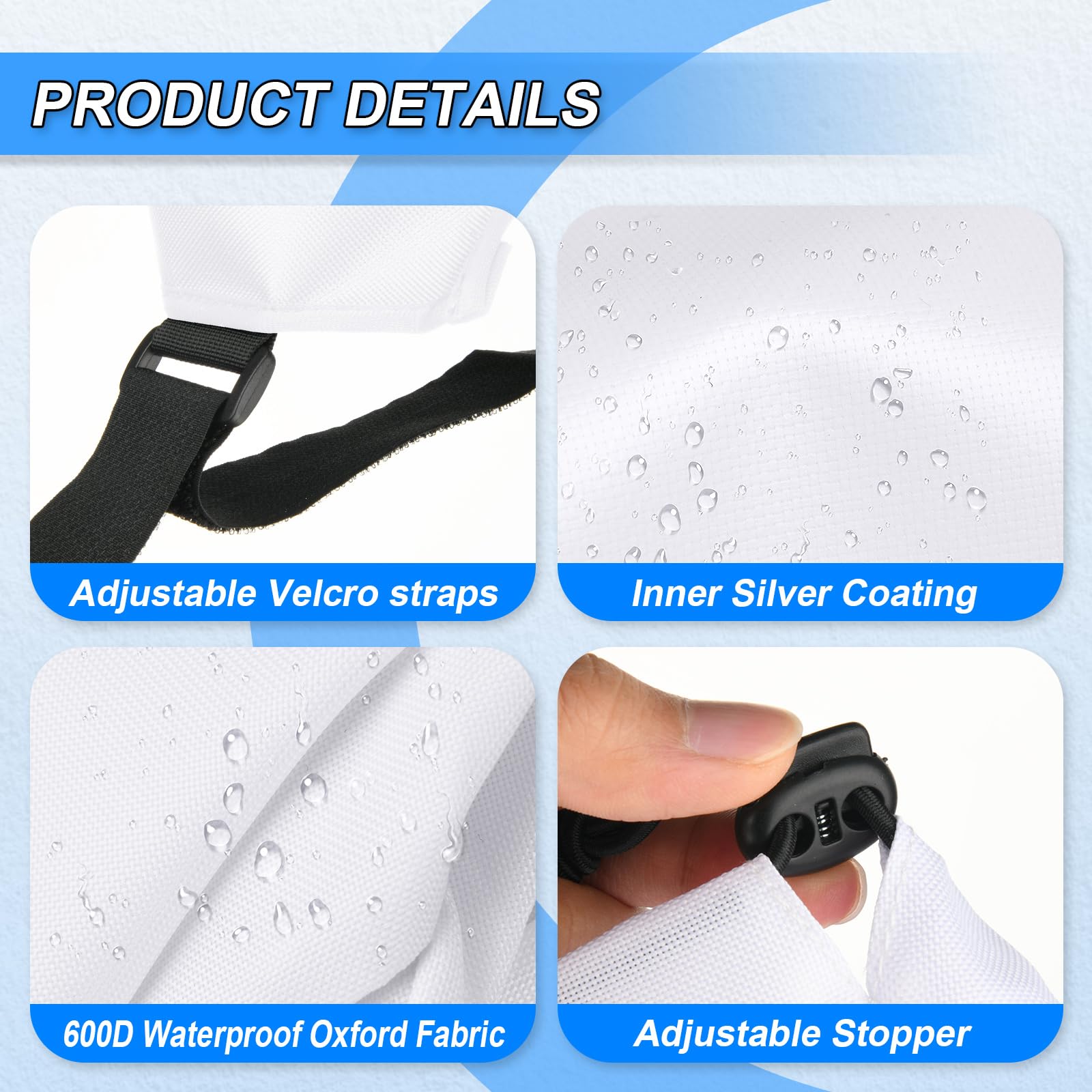 600D Outdoor Air Conditioner Covers And Indoor Air Conditioner Cover For U Shaped Window Ac Unit, With Adjustable Hook And Loop