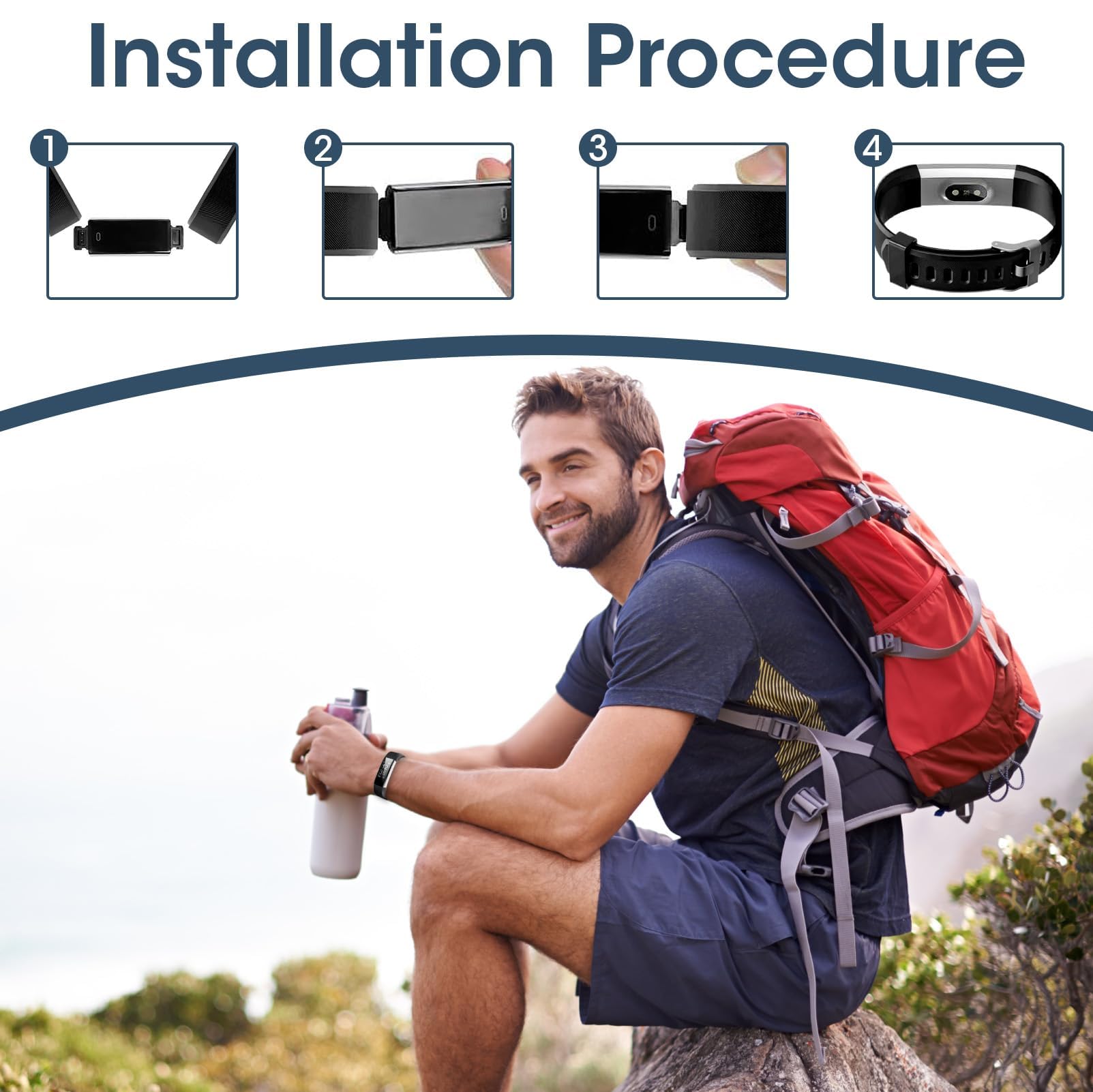 Hoeslaw 3 Pcs Watch Bands Replacement For Id115Plus Hr, Very Fit Pro Activity Fitness Tracker Wrist Bands Set, Multicolor Veryfi