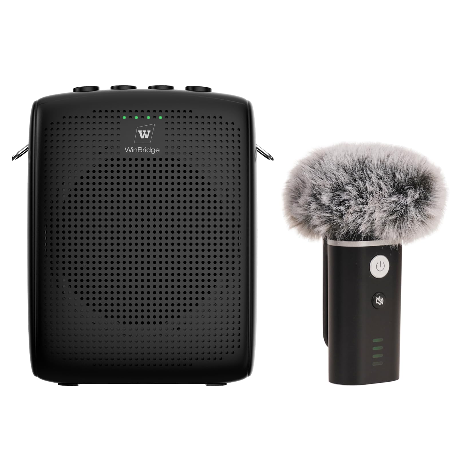 WinBridge WB006 Upgraded Wireless Voice Amplifier - Bluetooth Lapel Microphone with Speaker, Windproof Foam Compact & Portable, 