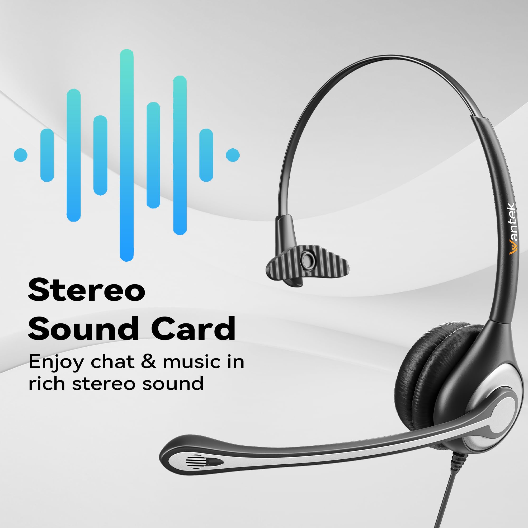 Headset Wtih Mic, Usb Headset With Microphone For Pc, Computer Headset With Noise Canceling Microphone With Mute For Home Office