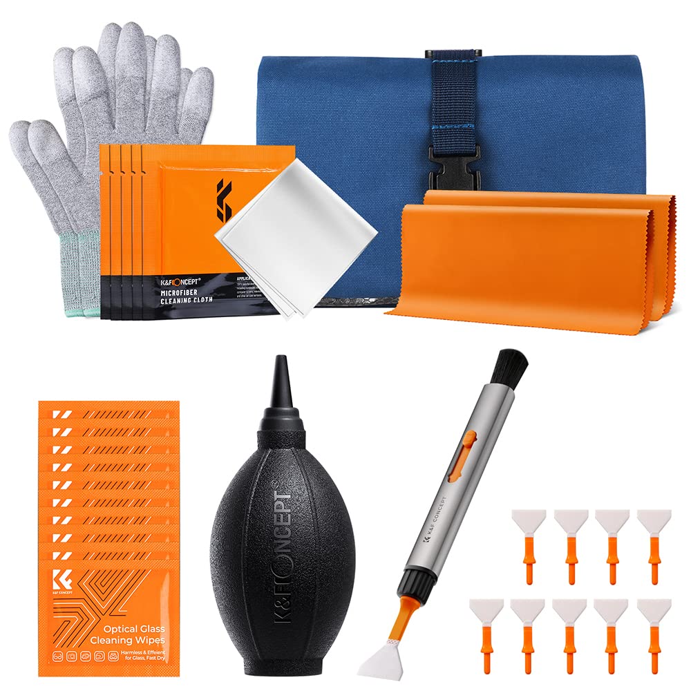 K&F Concept 32 In 1 Camera Lens Cleaning Kit For Dslr Camera Lens Filter With Cleaning Pen+Air Blower+Cleaning Cloth*2+Full Fram