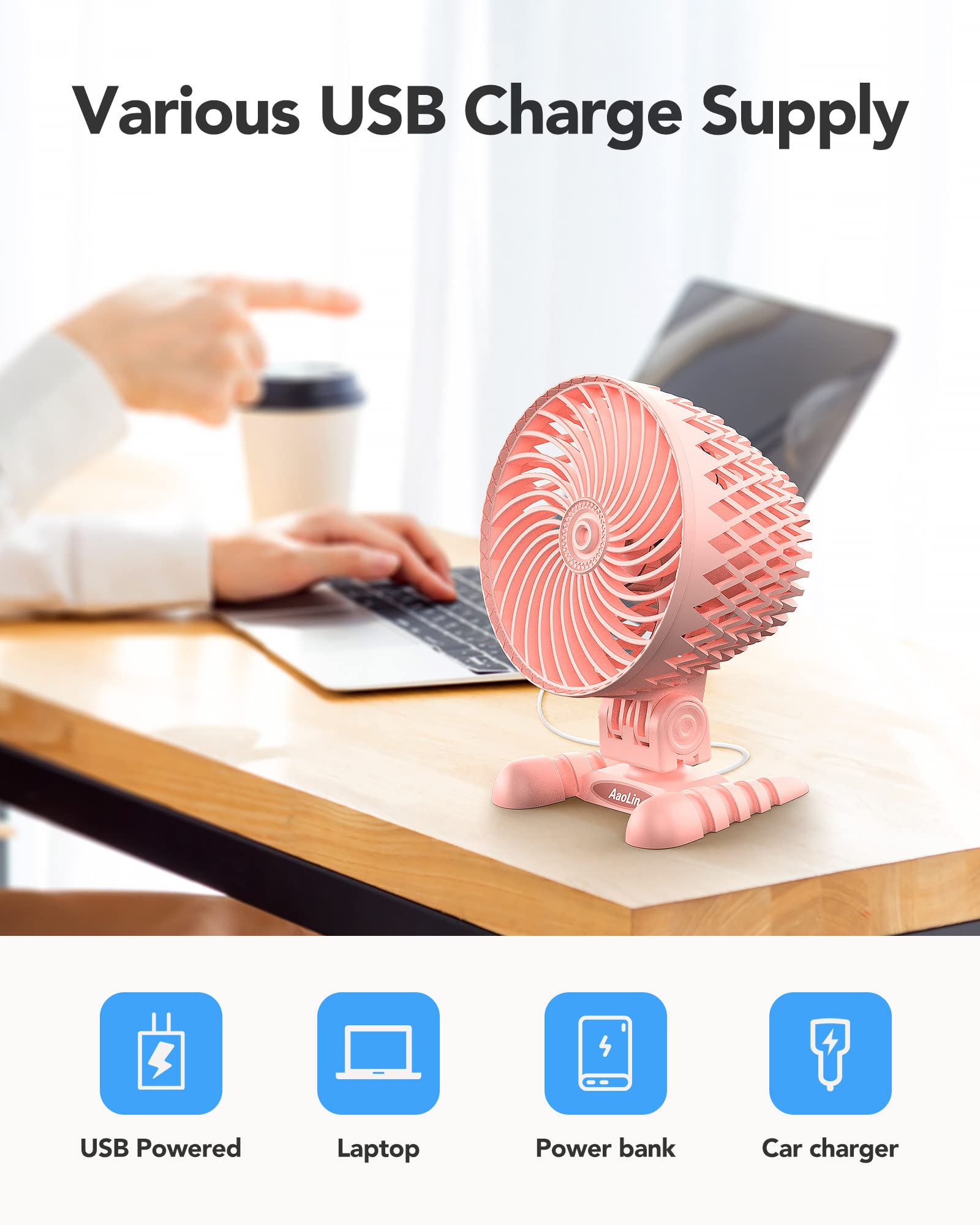 Usb Desktop Small Fan, Stepless Speed Adjustment With Multiple Speed Levels, Portable Plug In Personal Mini Fan,Quiet Powerful A
