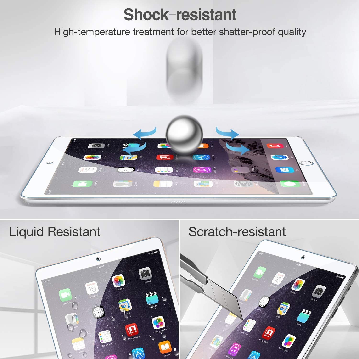 Procase 2 Pack For 7.9    Ipad Mini 1 2 3 Screen Protectors, Tempered Glass Film Guard For Ipad Mini 1St, Mini 2Nd, Mini 3Rd Gen