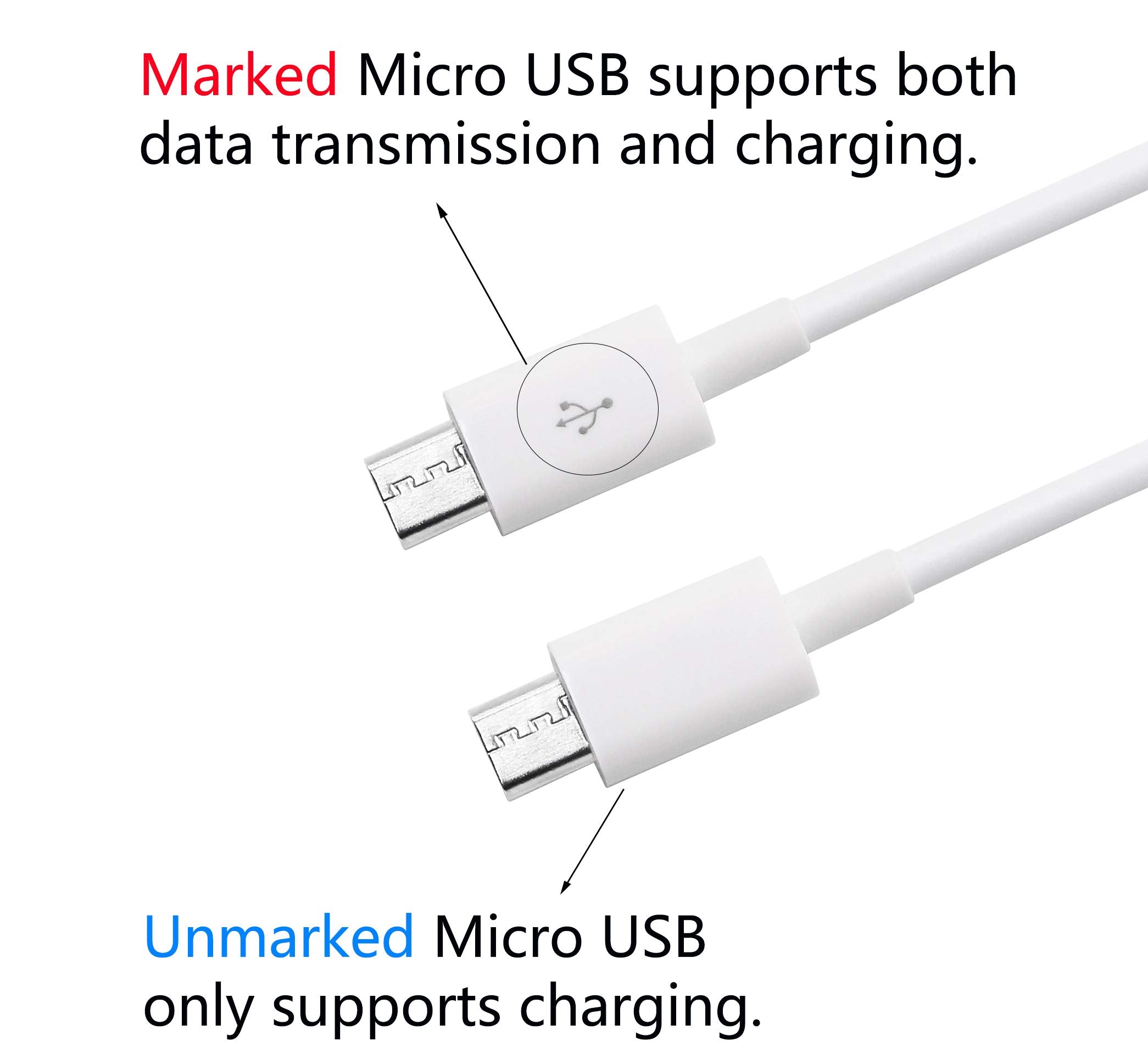 Cerrxian 3Ft Usb 2.0 Type A Male To 2 Micro Usb Male Splitter Y Data Charge Connector Adapter Cable (White)