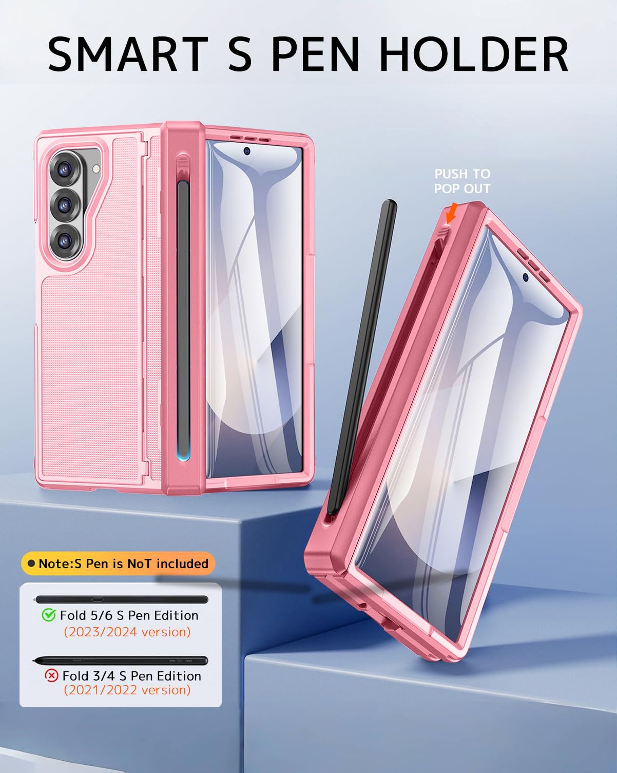 Ninki Stylus For Samsung Galaxy Z Fold 7 Case With Slim S Pen Holder And Hidden Kickstand, Drop-Proof Hinge Screen Protector Pho