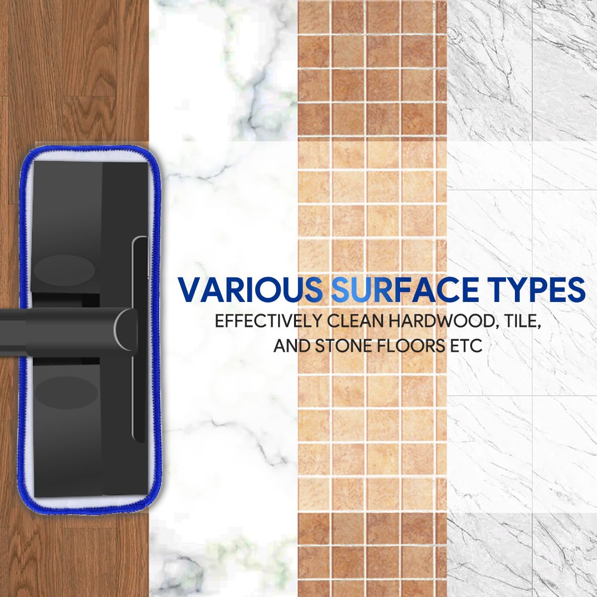 Keepow Microfiber Pads For Dupray Neat Steam Cleaner, 3 Pack Washable Pads