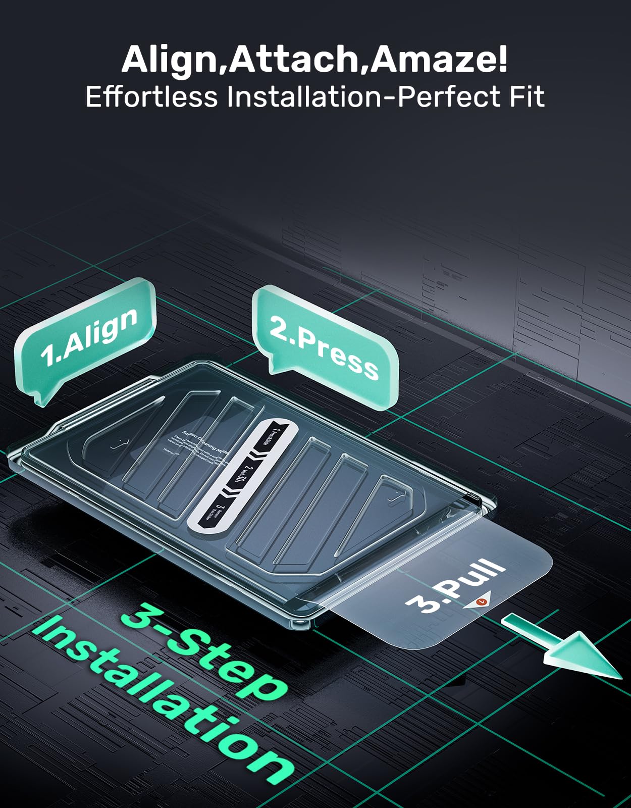 Upgraded 2024 Tesla Model Y/3 Screen Protector Accessories [No Fingerprints & Glare] [Easy Install] 9H Matte Tempered Glass Desi