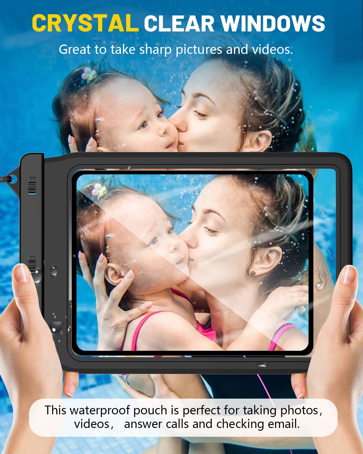 AICase Universal iPad Waterproof, Dry Bag Pouch for iPad Pro 12.9 5th/4th/3rd Gen iPad Pro 11/10.5/9.7, New iPad 9.7, iPad Pro 9.7, iPad Air 4/Air 3/Air 2, Galaxy Tab S7 Tablets up to 12.9 Inch