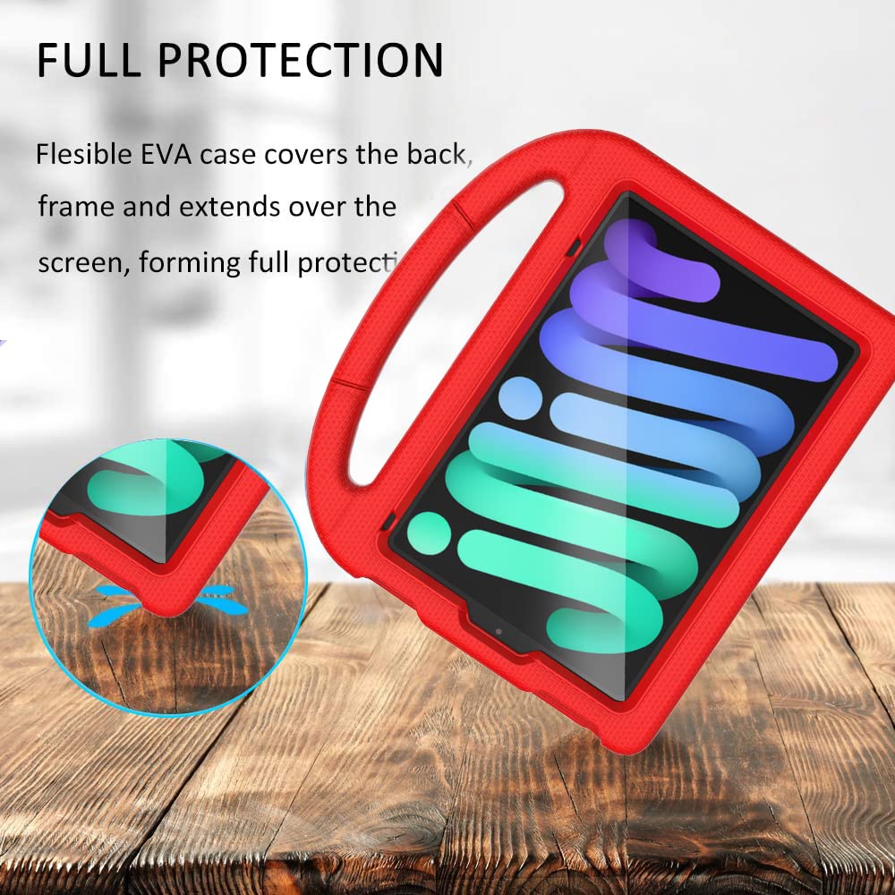 Ipad Mini 6 Case For Kids 2021 (8.3 Inch, 6Th Generation), Lainergie Lightweight Shockproof Kid Proof Cover Built In Screen Prot