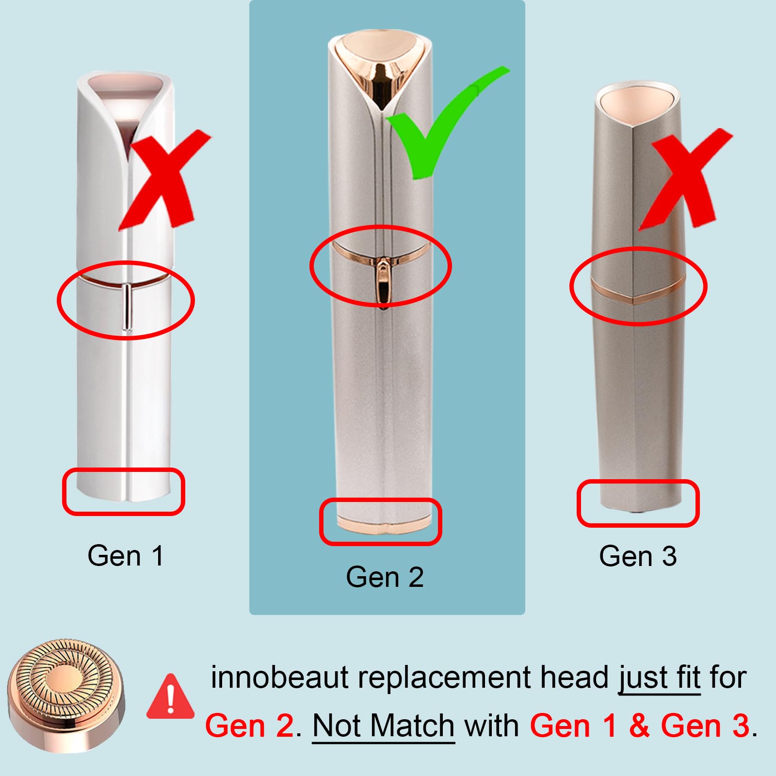 Women'S Facial Hair Remover Replacment Heads Generation 2 Double Halo Perfect For Finishing Touch Flawless Gen 2 Facial Hair Rem