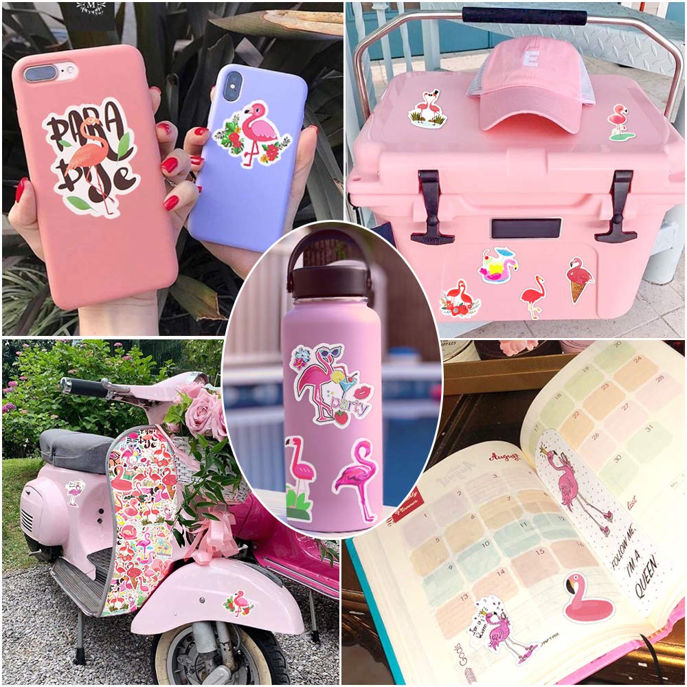 Flamingo Stickers For Teens Kids Flamingo Laptop Stickers For Girls Boys Flamingo Vinyl Stickers For Water Bottle Waterproof Stickers 50Pcs