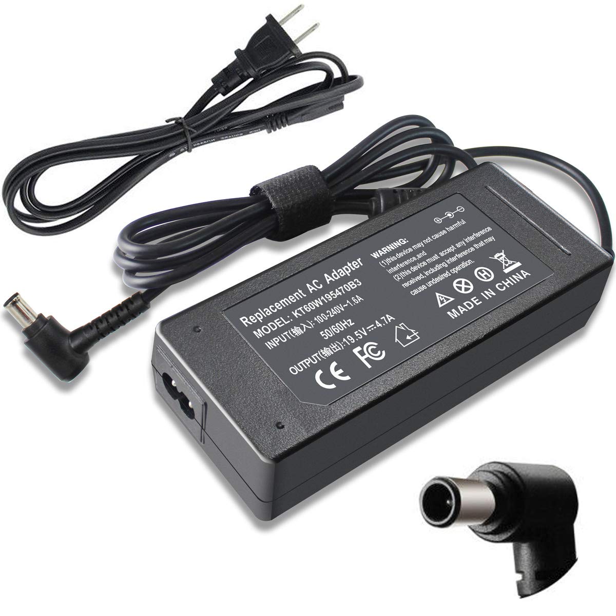 90W 19.5V 4.7A AC Charger Compatible with Sony VAIO VGP-AC19V37 VGP-AC19V10 VGP-AC19V12 VGP-AC19V19 VGP-AC19V20 VGP-AC19V67 VGP-