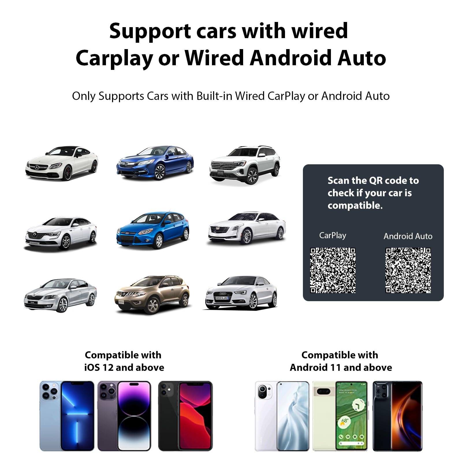 Sunweyer Wireless Carplay & Android Auto Adapter With Built In Netflix Youtube Compatible With Factory Wired Carplay Cars To Wir