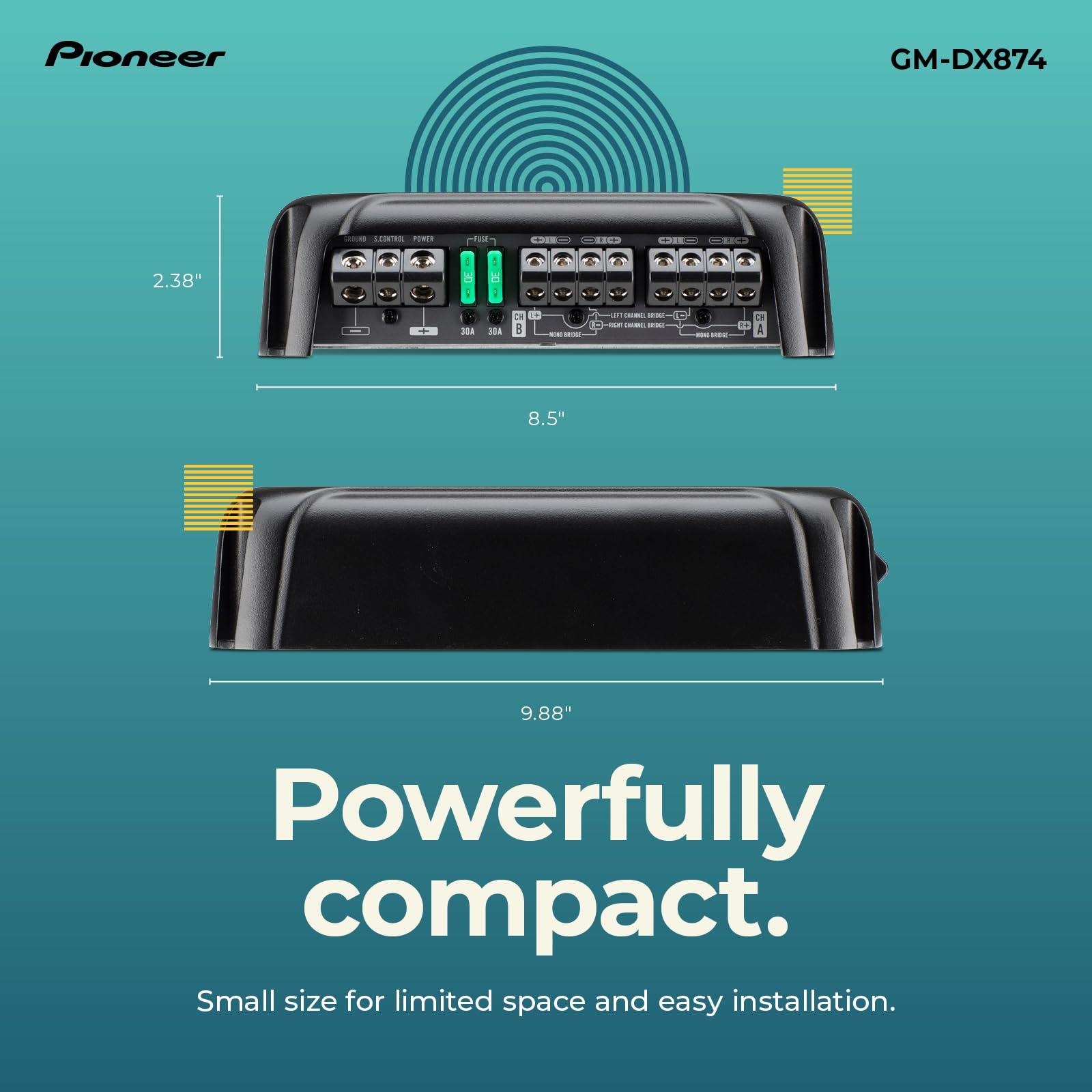 Pioneer Gm-Dx874 4-Channel, Class D, 1200 W Max Power - Multi-Channel Amplifier