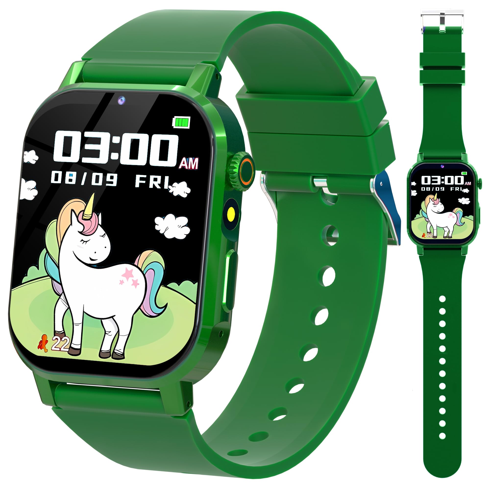 Kids Smart Watch Boys And Girls Toys For Age 5-12, 32 Puzzle Games Hd Touch Screen Video Music Player Alarm Learning Cards Audio