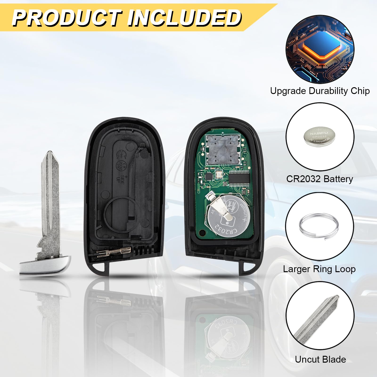 Vurkcy Key Fob Replacement For 2013-2018 Dodge Ram 1500 2500 3500 Car Keyless Entry Remote Control, Gq4-54T Gq454T, 4 Buttons