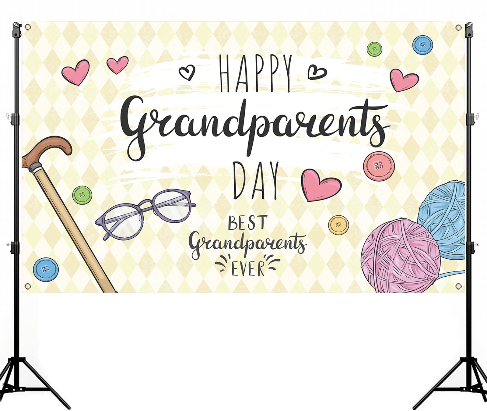 Nepnuser Happy Grandparents Day Photo Booth Backdrop School Event Retirement Love Grandparents Party Decorations Grandpa Grandma