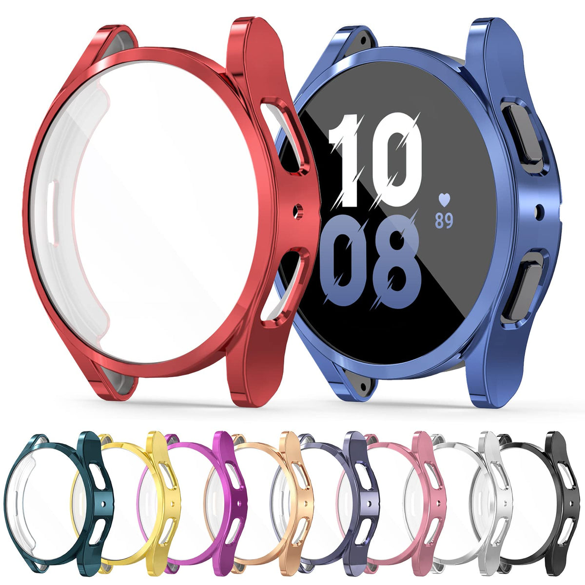 [10Pack] Richone Compatible With Samsung Galaxy Watch 5/Galaxy Watch 4 40Mm 44Mm Screen Protector Case, Full Protection Cover So