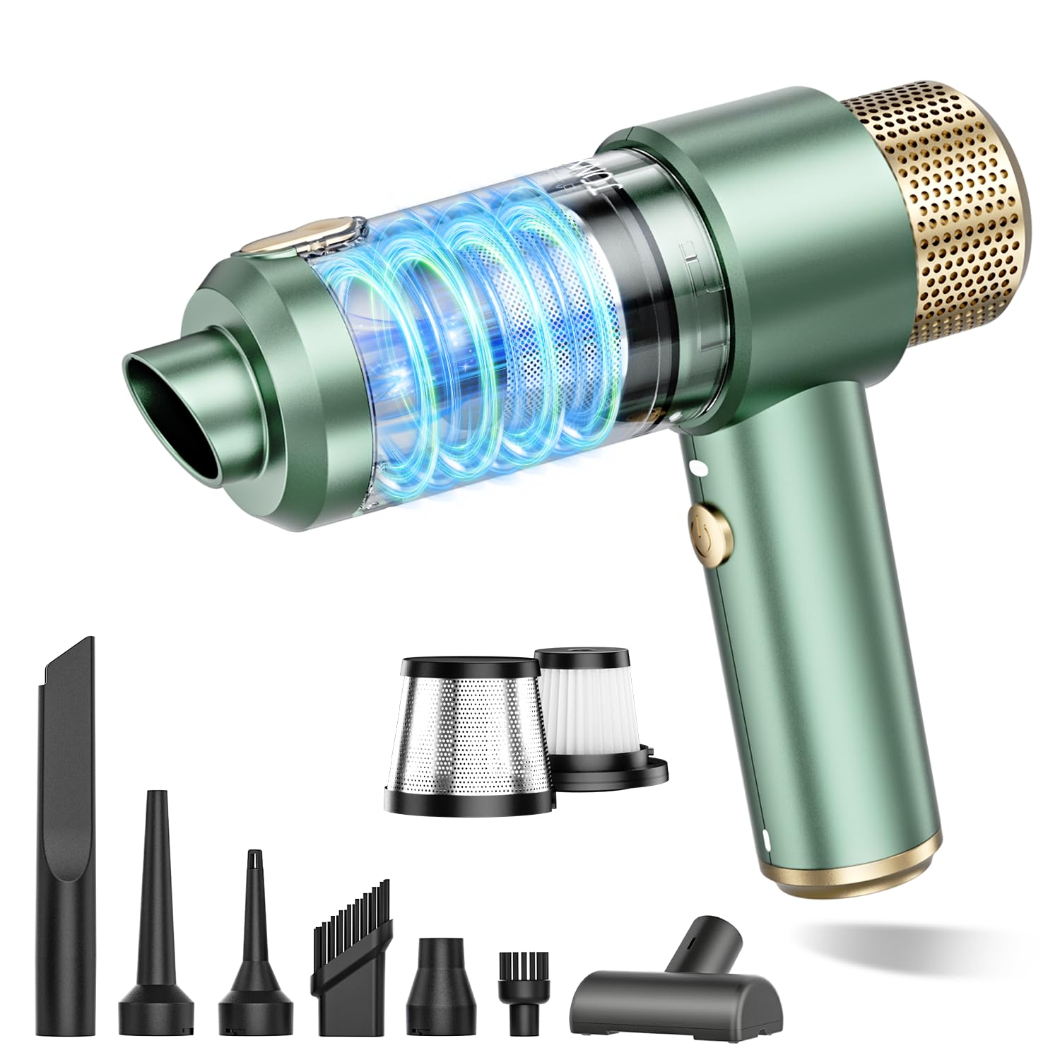 JONYJ Handheld Car Vacuum Cleaner, 16000PA Hand Held Vacuum Portable Cordless, 2 in 1 Air Duster and Vacuum Cleaner with LED Lig