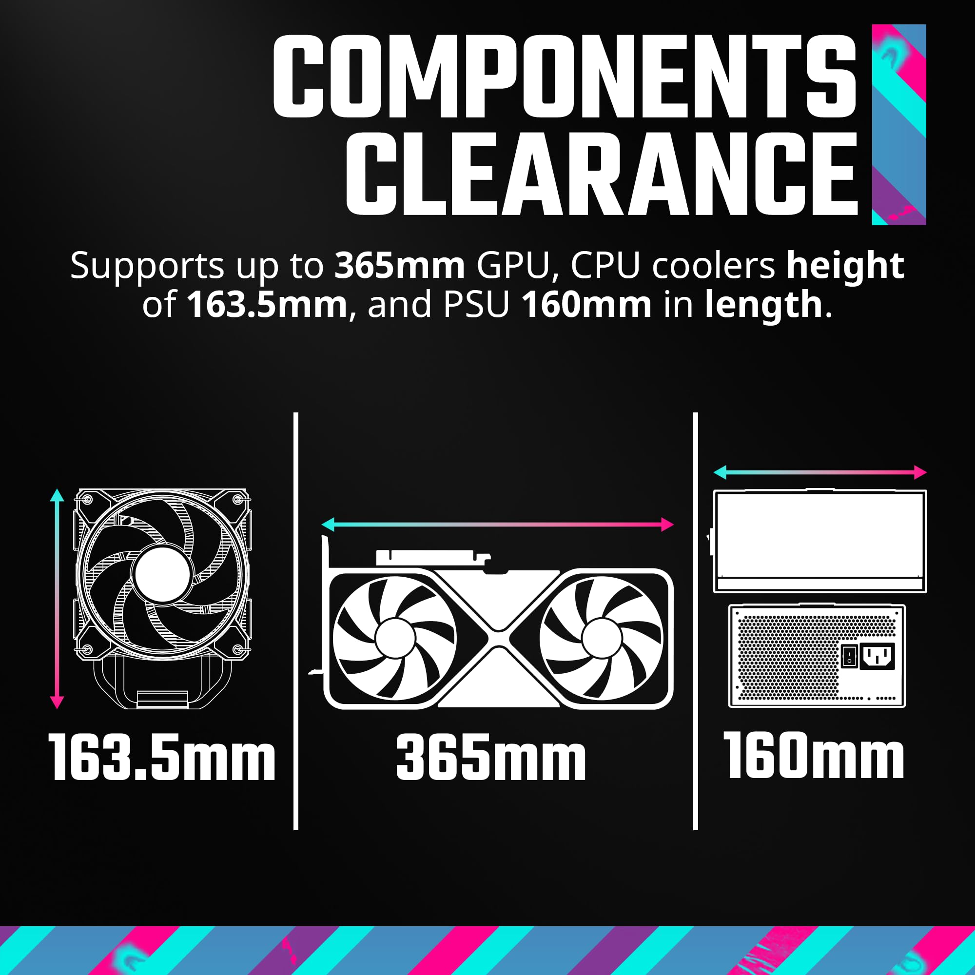 Cooler Master Elite 301 Micro Atx High Airflow Pc Case, 365Mm Gpu Max, 280Mm Aio Max, Type C, Tempered Glass, Triple 120Mm Pwm F