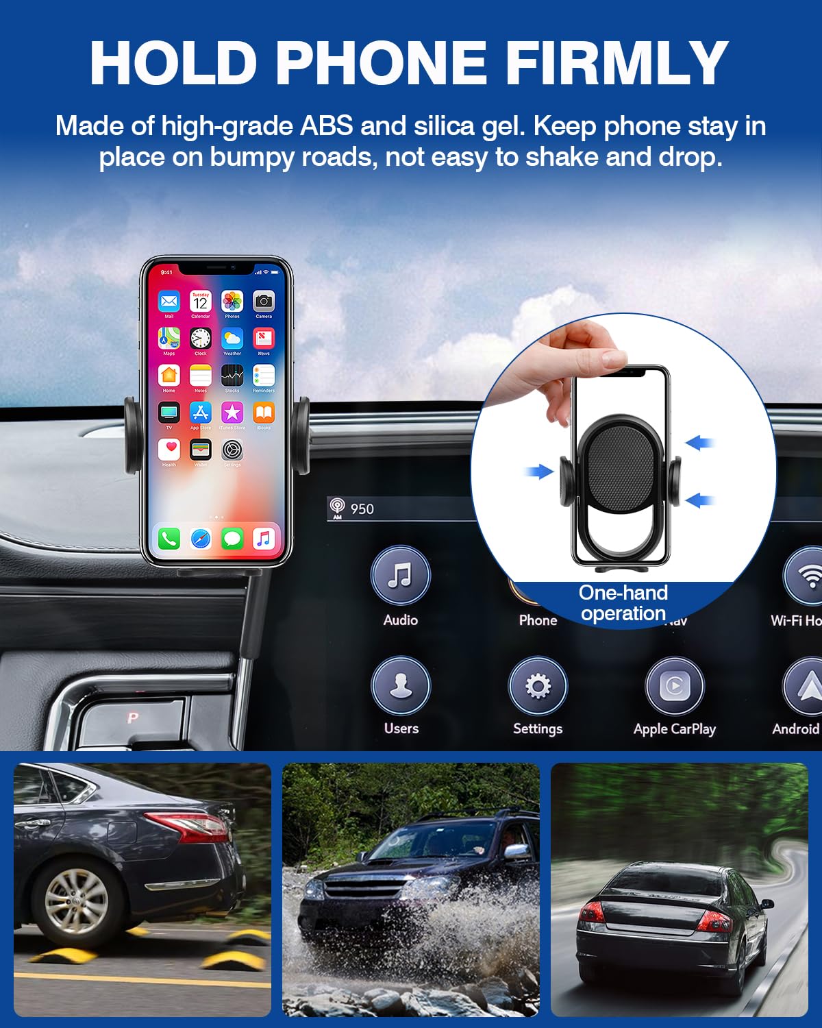 Autorder Car Phone Holder For 2021-2024 Chevrolet Chevy Suburban Tahoe/Gmc Yukon Accessories Phone Mount 10.2-Inch Screen Cell P