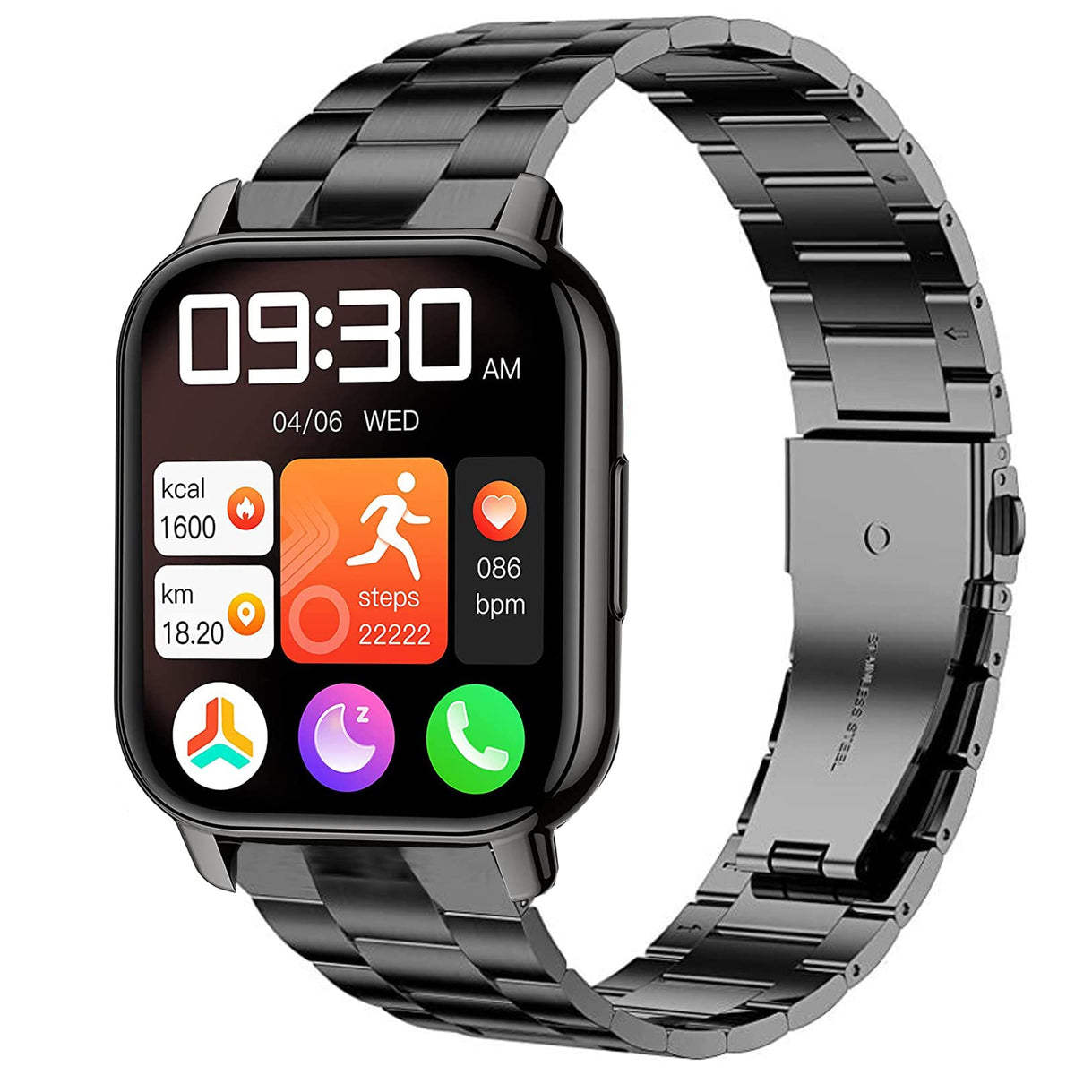 Compatible With Popglory 1.85 P66 Smart Watch Bands, Lamshaw Stainless Steel Metal Replacement Strap Bracelet Compatible With Po