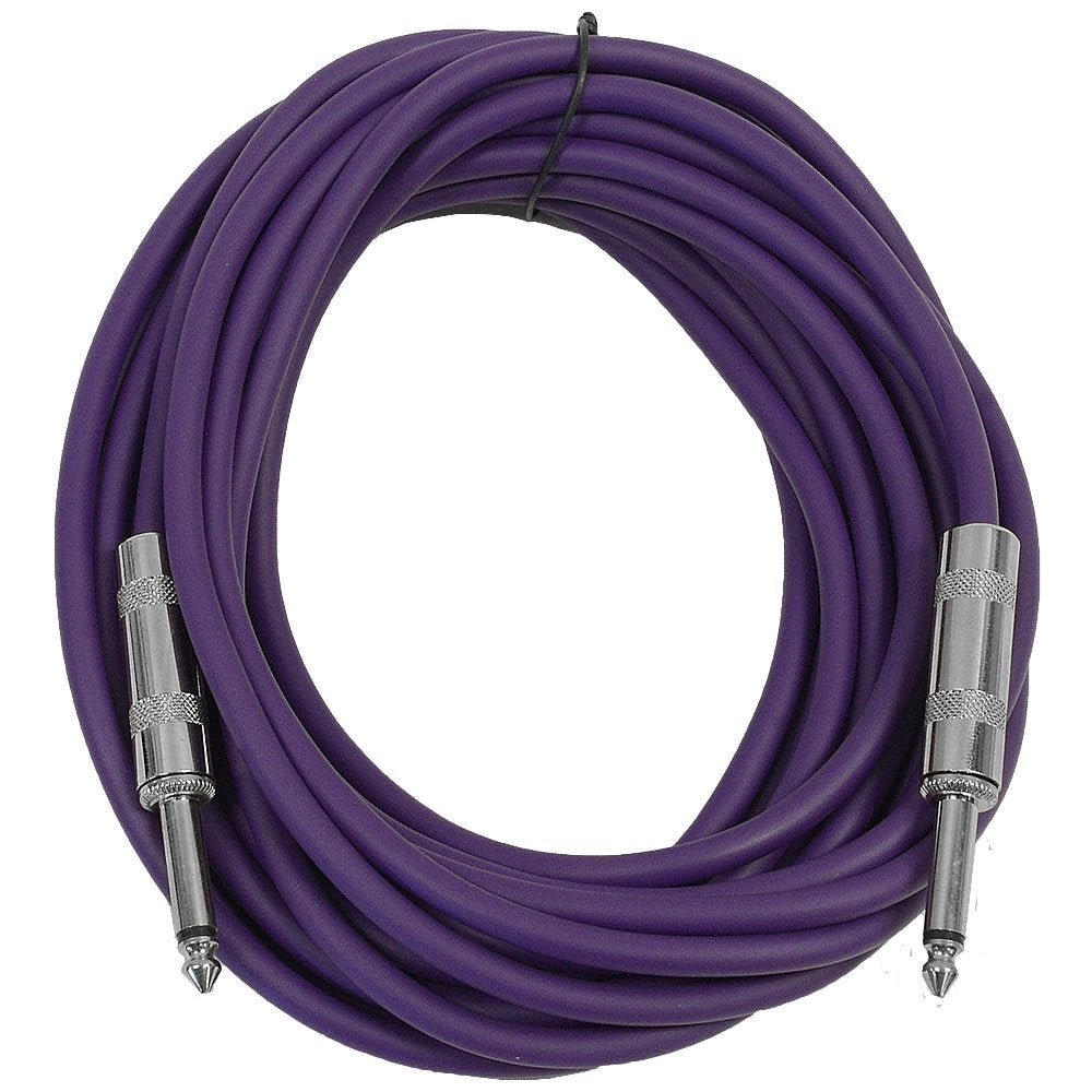 Seismic Audio - Sastsx-25 (6 Pack) - 25 Foot Ts 1/4 Guitar, Instrument, Or Patch Cables Purple