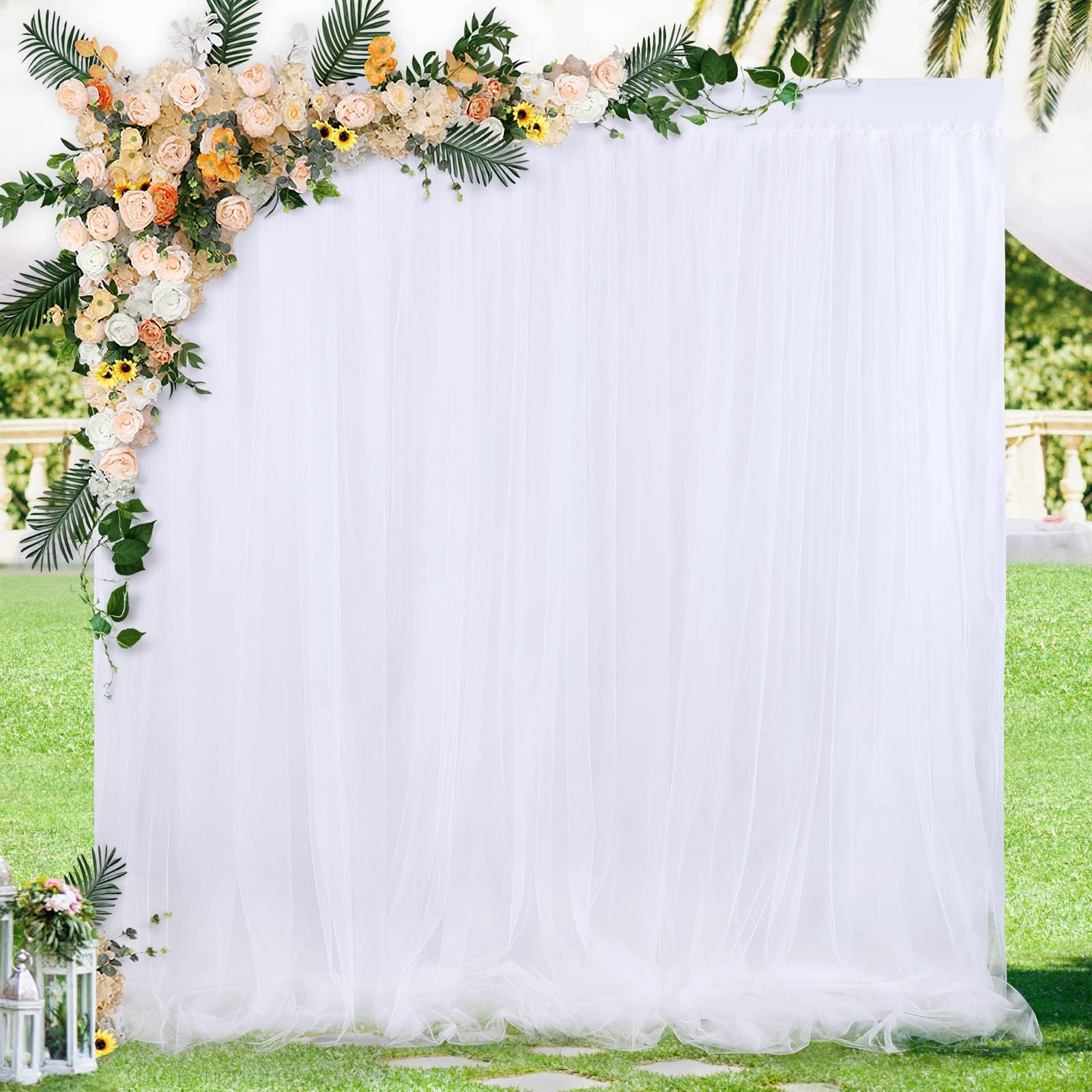 White Backdrop Curtains For Wedding Backdrop 5Ftx7Ft Sheer Tulle Backdrop Drapes For Photography Photo Backdrop Bridal Baby Show