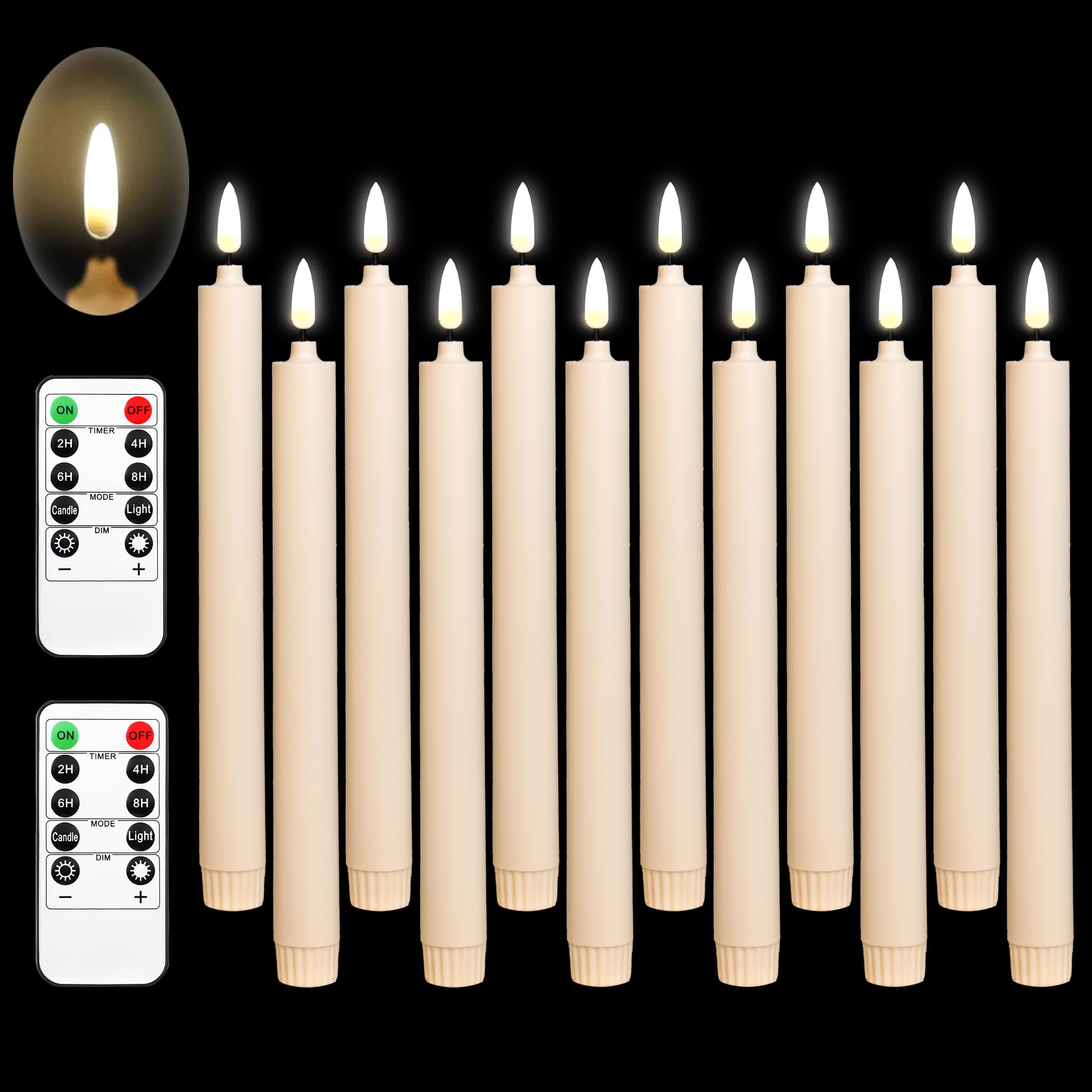 Da By Flameless Candles,3D Window Candles, Led Candles 12Pcs.