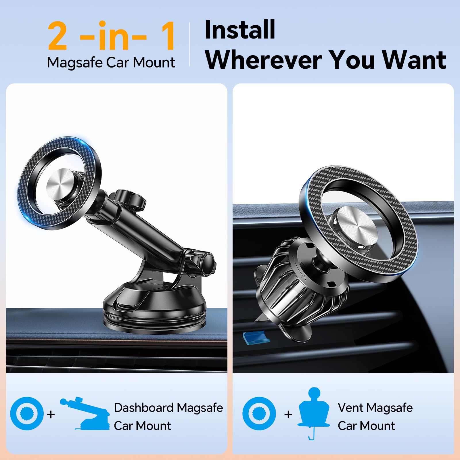 For Magsafe Car Mount? Windshield + Vent + Dash ? Magnetic Phone Holder For Car Phone Holder Mount Cell Phone Holders For Your C