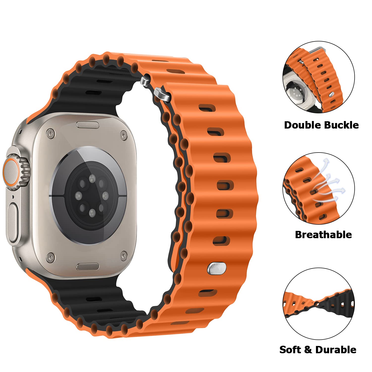 Anlinser Bands Compatible With Apple Watch Band 49Mm 45Mm 44Mm 42Mm, Adjustable Sport Loop Designed For Apple Watch Ultra 2/Ultr