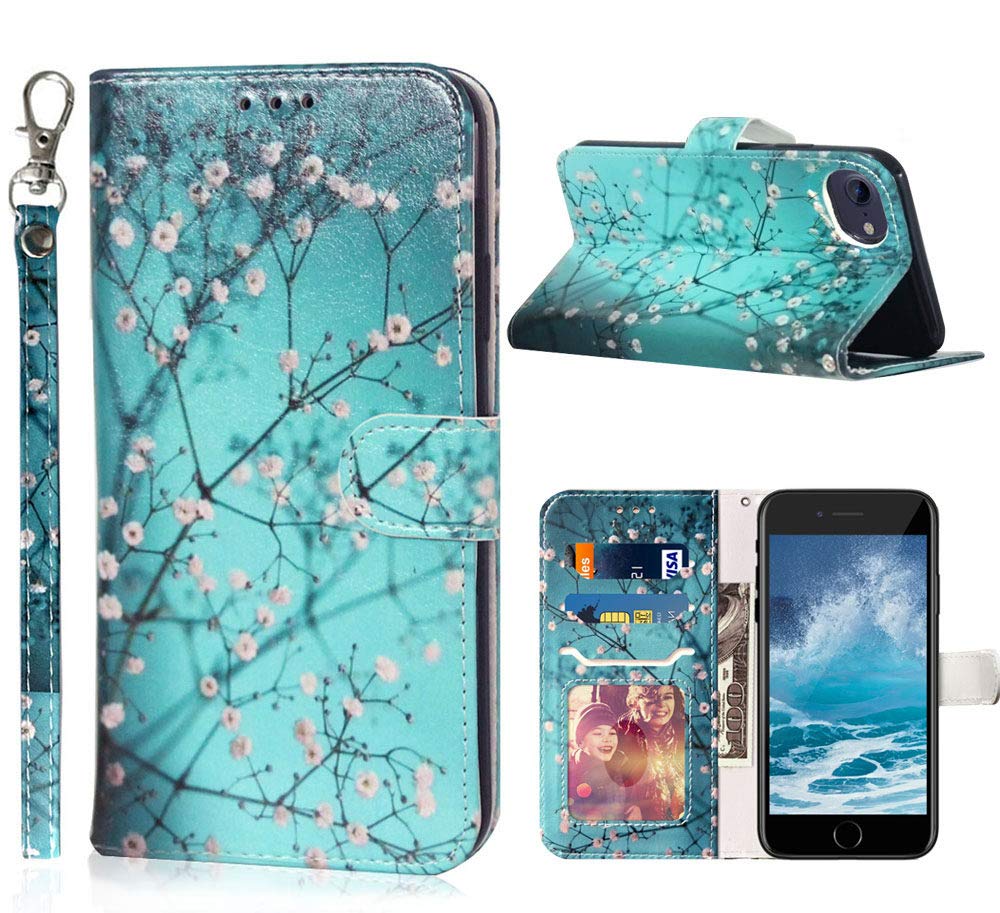 Jancalm For Iphone Se 2022, Iphone 8 Wallet Case,Iphone 7/Se 2020 Case,Iphone 6/6S Case (Not Plus),Pu Leather [Wrist Strap] [Car