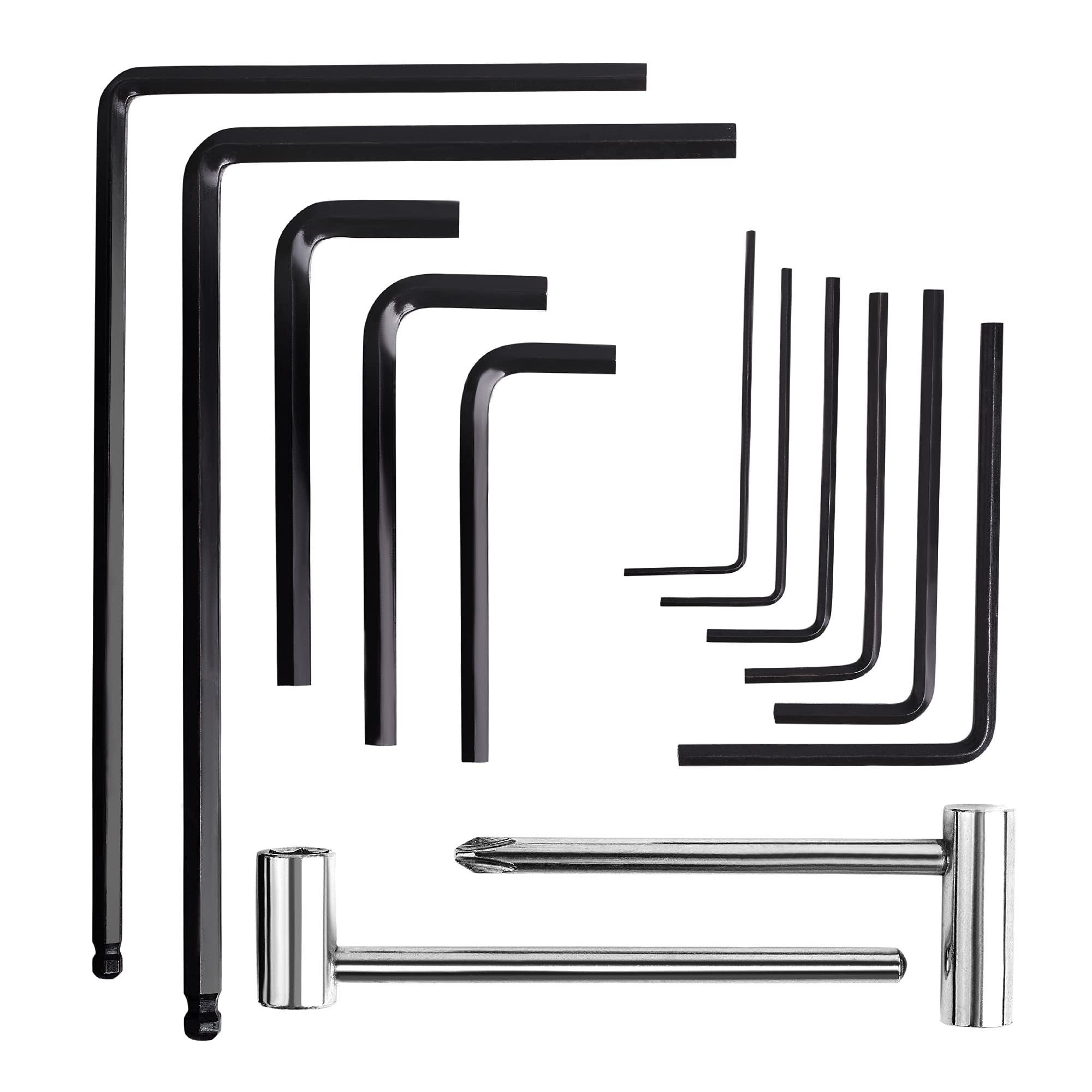 Miecoo 13Pcs Guitar Truss Rod Allen Wrench Set, Includes 7Mm & 8Mm Truss Rod Hex Box Wrenches And 4Mm & 5Mm Ball End Truss Rod W